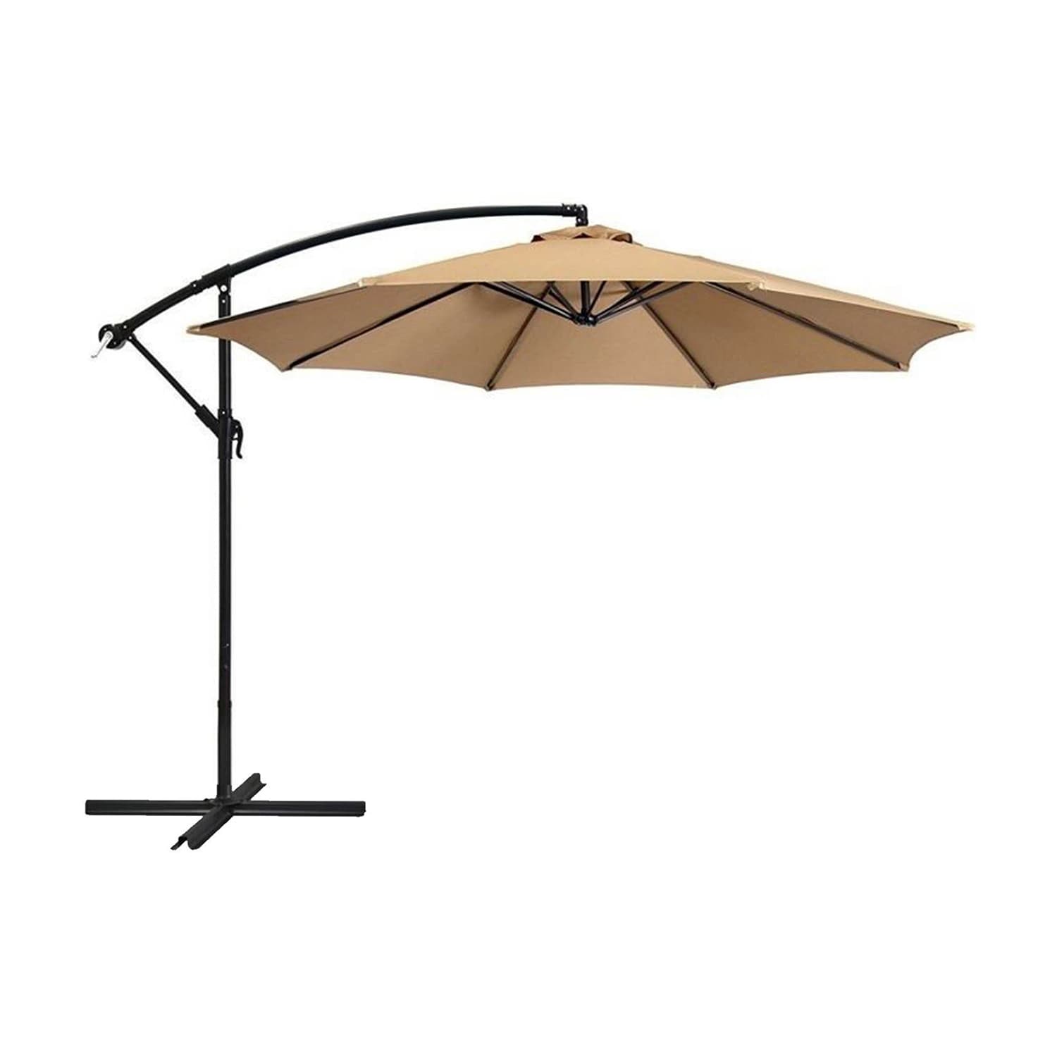 SINOFURN SYB180002BN 10-ft Steel Cantilever Patio Umbrella with Lights