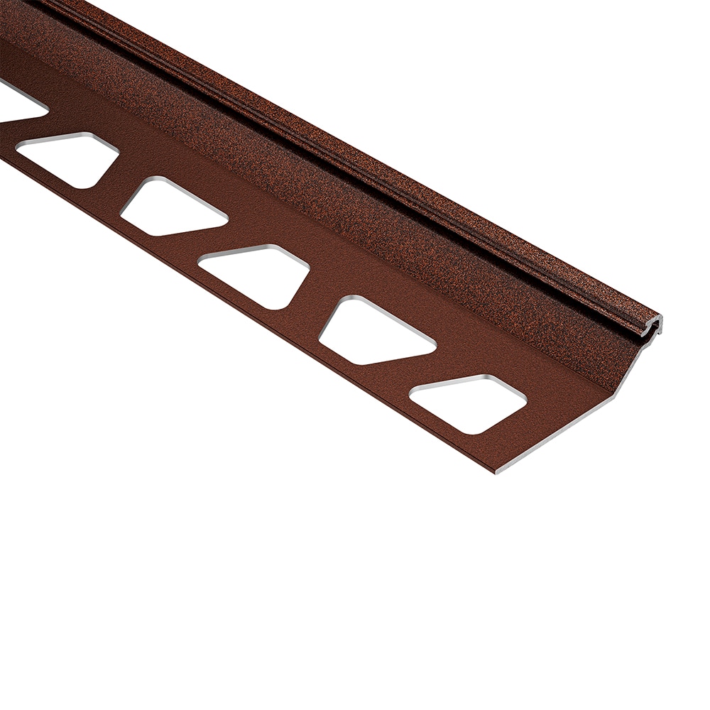 Schluter Systems FSQ110TSR Finec-SQ 0.438-in W x 98.5-in L Rustic brown textured color-coated aluminum Aluminum Square edge Tile Edge Trim