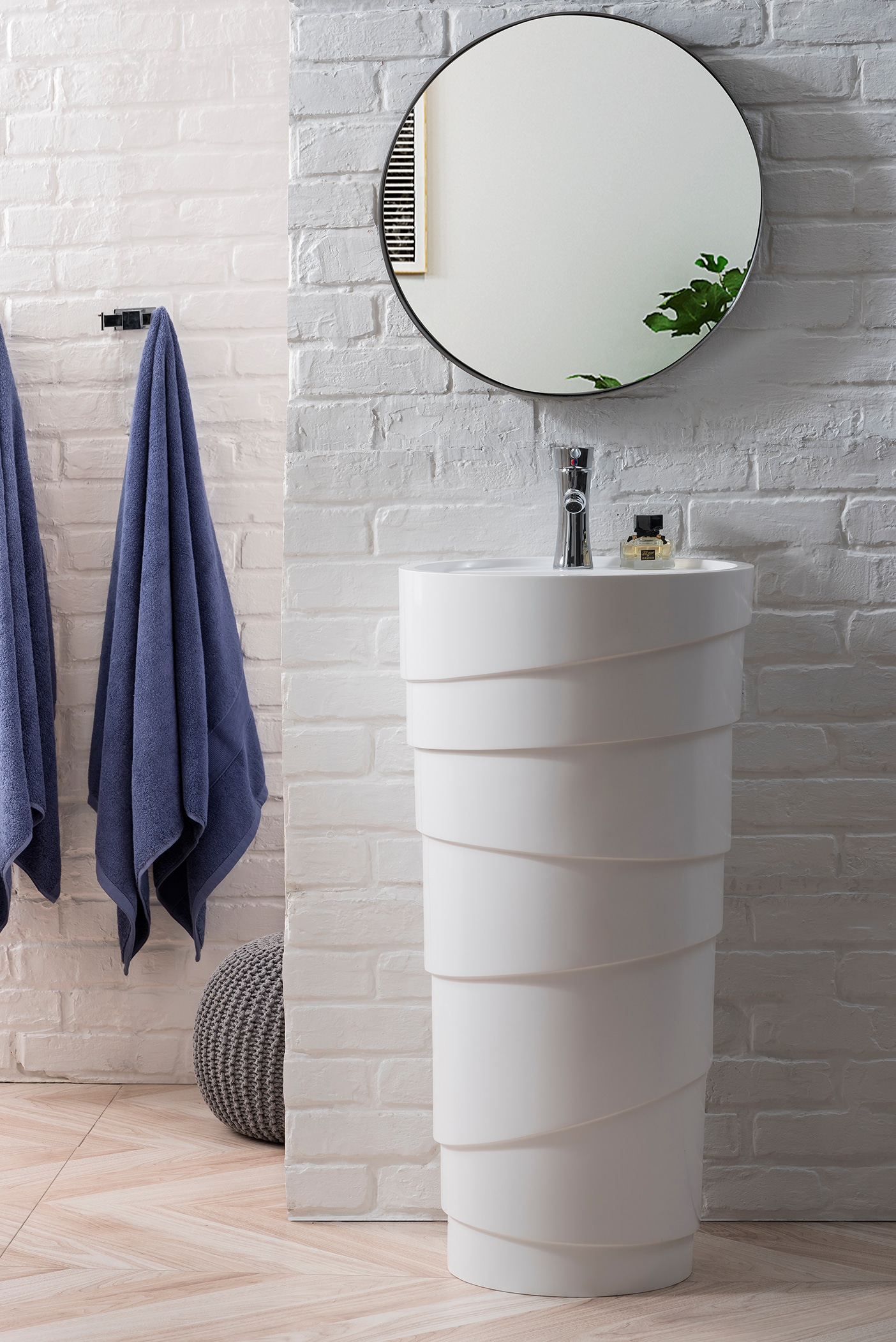 James Martin Vanities 127-V17.5-BW Complete-Pedestal-Lavatories - View #2