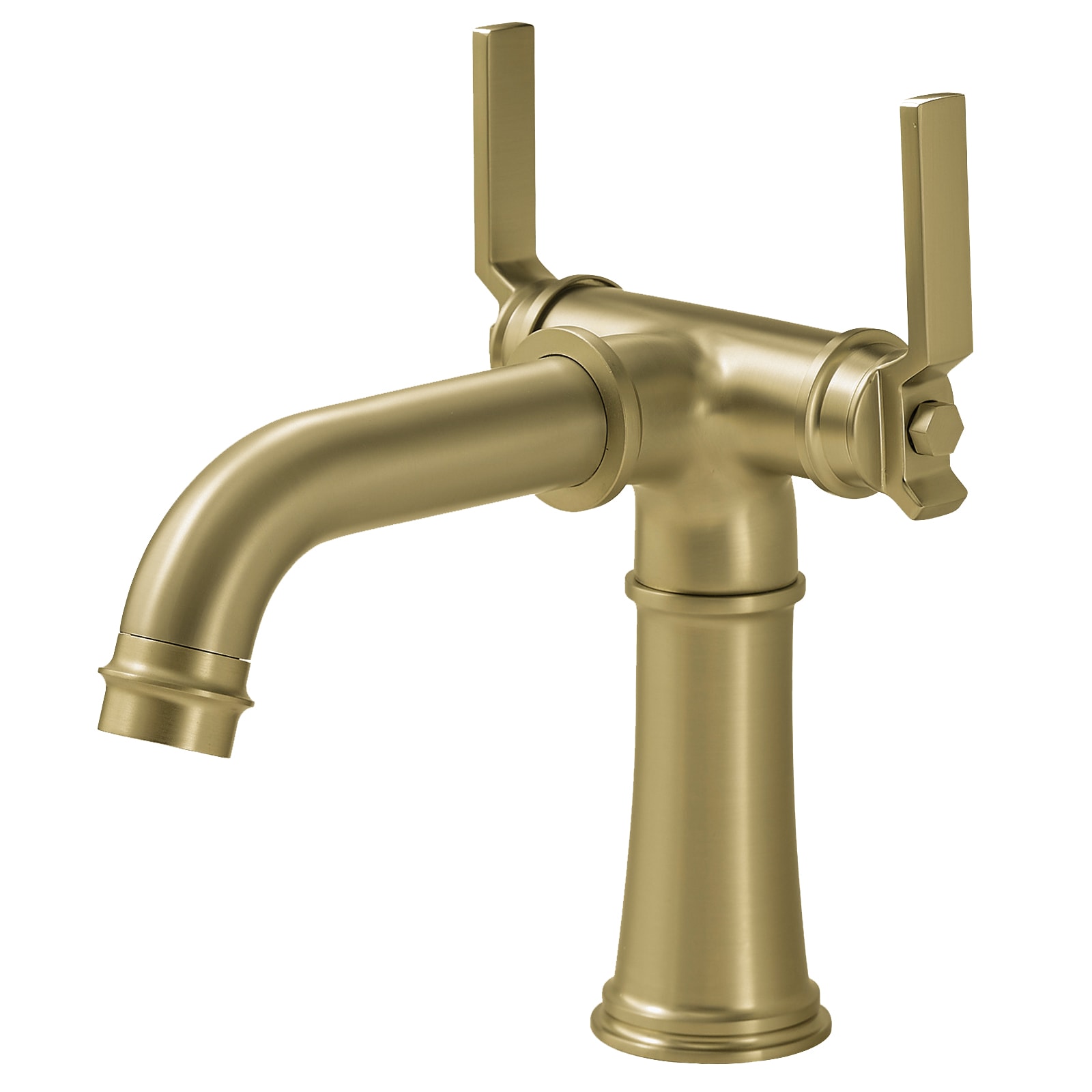 BWE A-99007-BG Brushed Gold Single hole 2-handle WaterSense Low-arc Commercial/Residential Handle Bathroom Sink Faucet