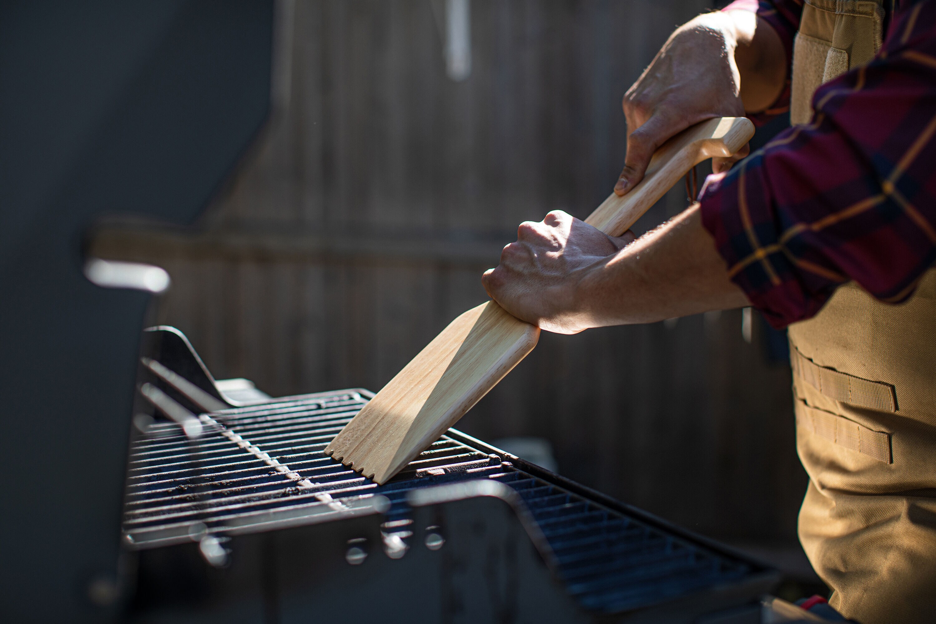 Picnic Time Hardwood Bbq Grill Scraper With Bottle Opener : Target