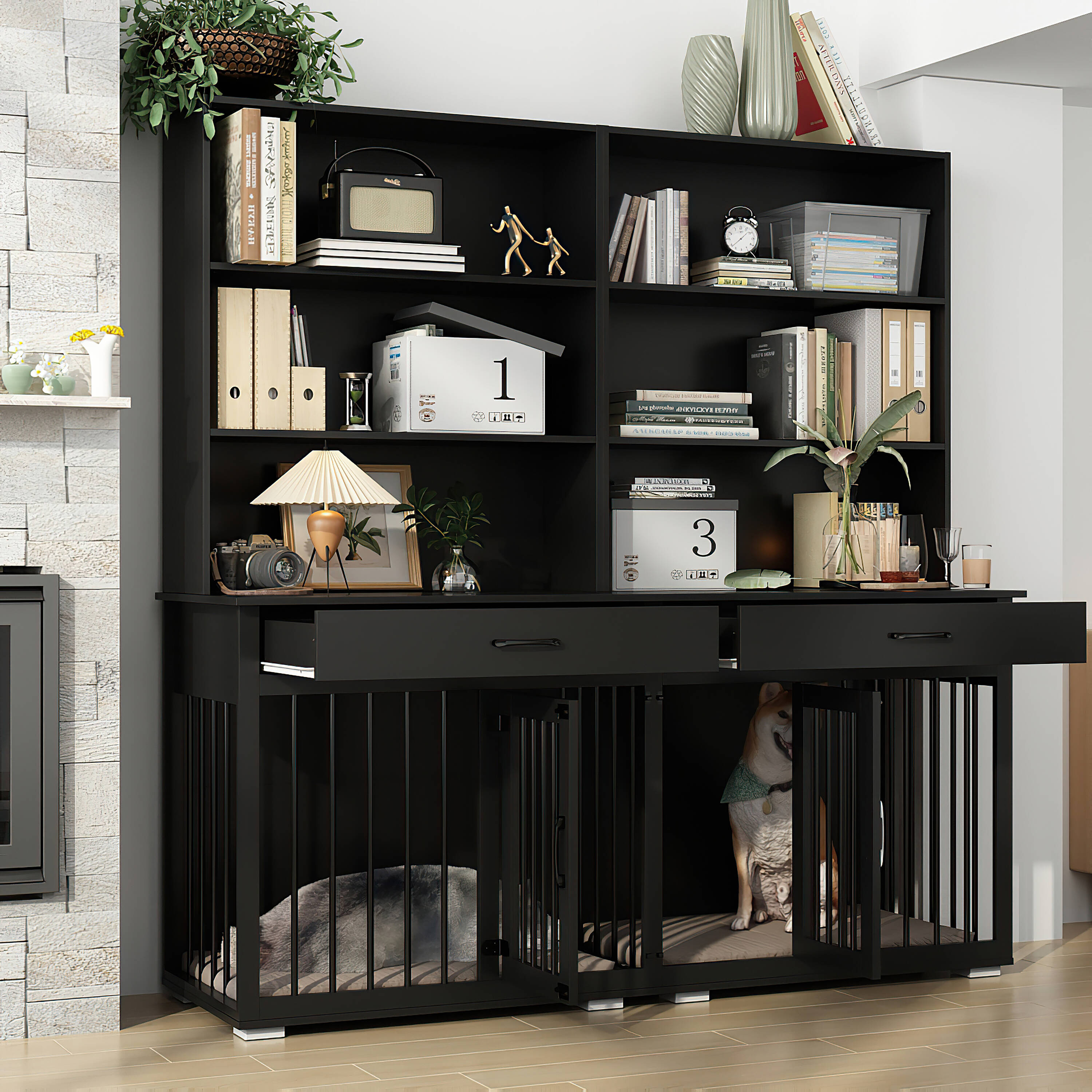MIDHAM KF150207-03+04 Composite Indoor Large Dog/Cat House