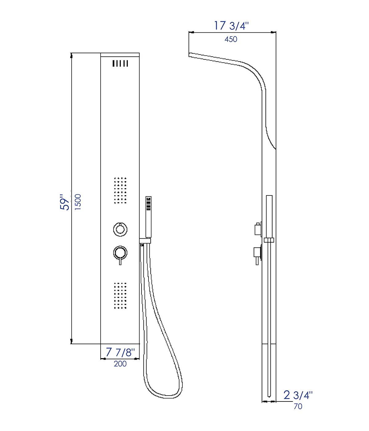ALFI ABSP20 Showerhead-Bar-Panels - View #8