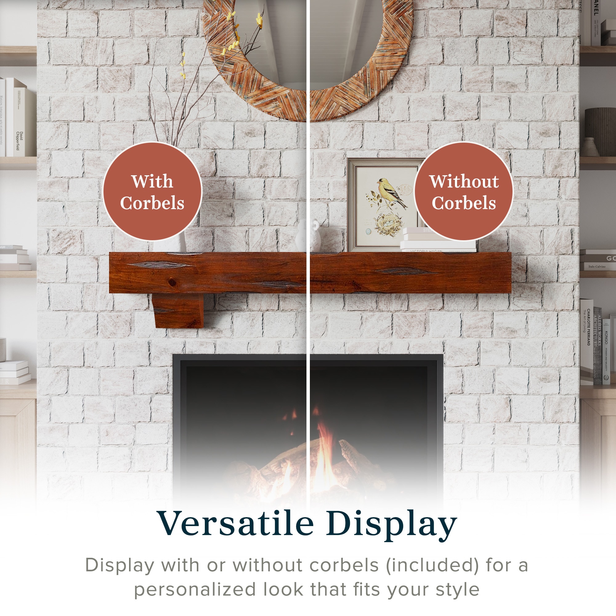 Mantels Direct NATURAL-48-CRD Mantel-Shelves - View #4