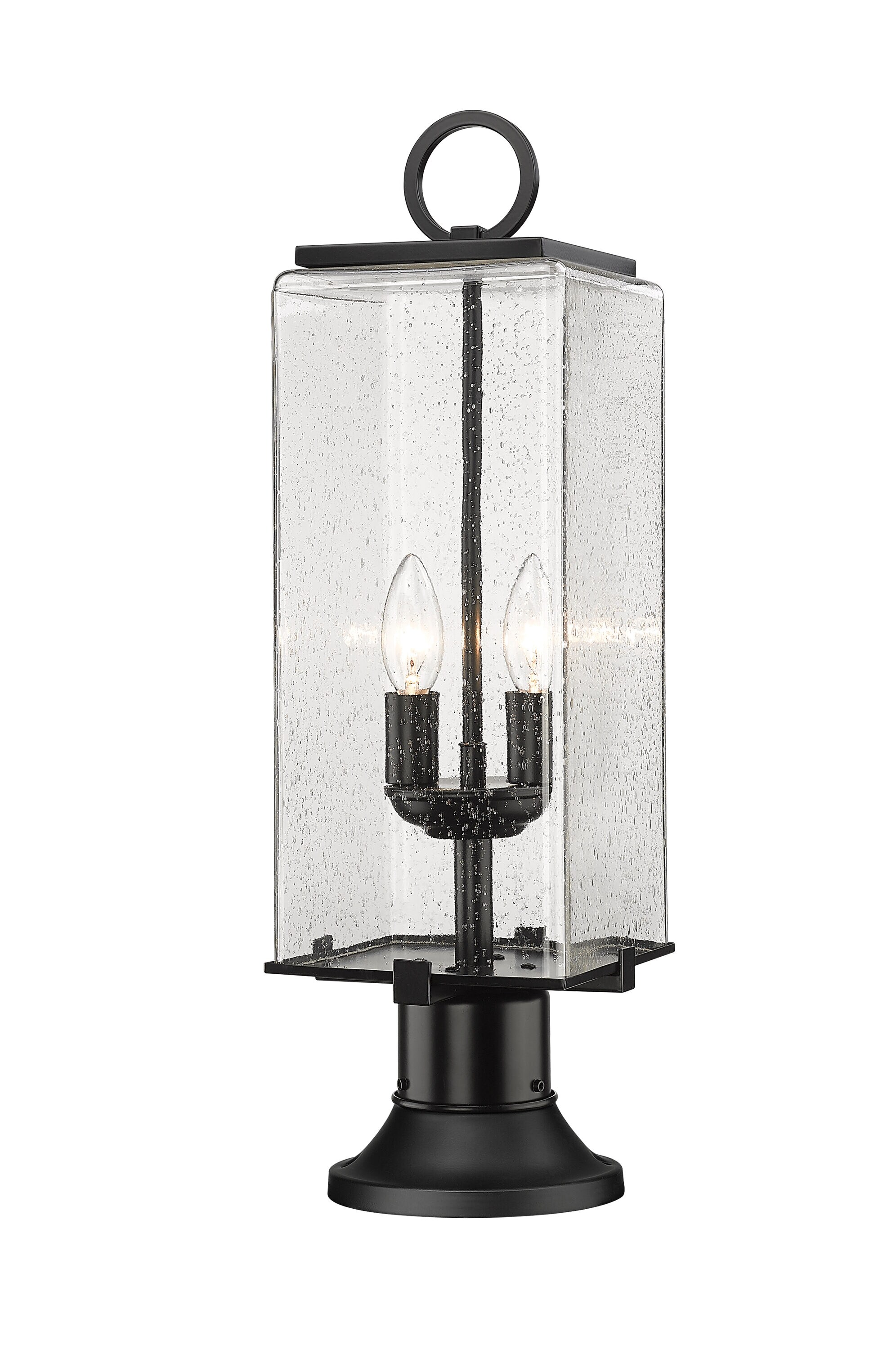 Z-Lite 592PHMR-553PM-BK Sana 22.25-in H Black Hardwired Halogen Pier-mounted Light