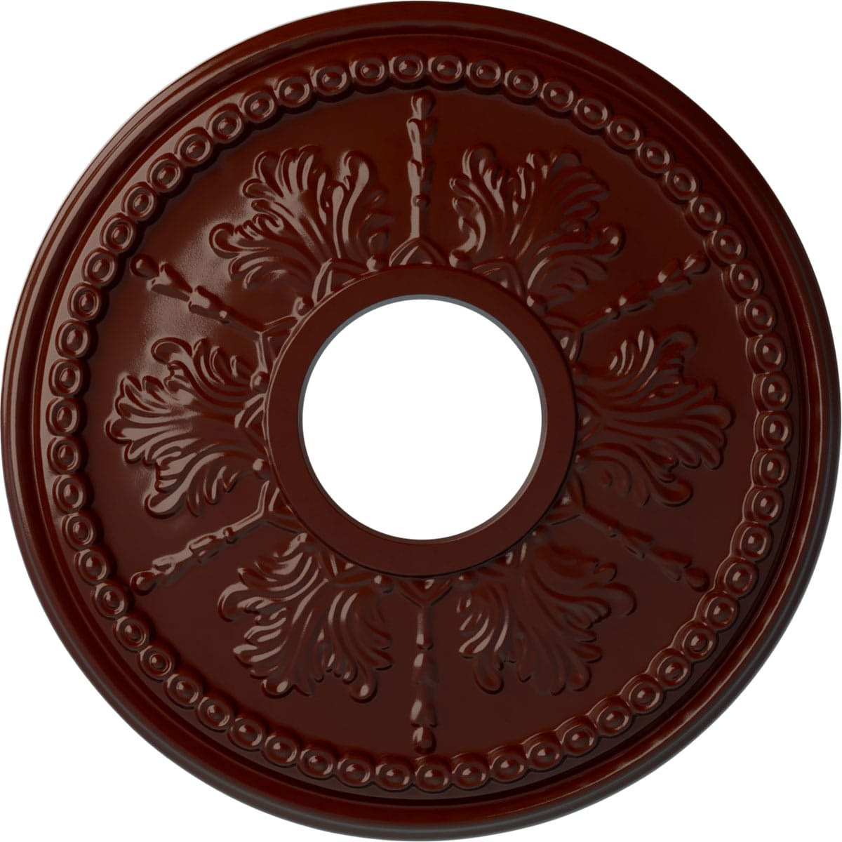 Ekena Millwork CM13TIBMF Tirana 13.875-in W x 13.875-in L Painted Brushed Mahogany Polyurethane Whole Ceiling Medallion