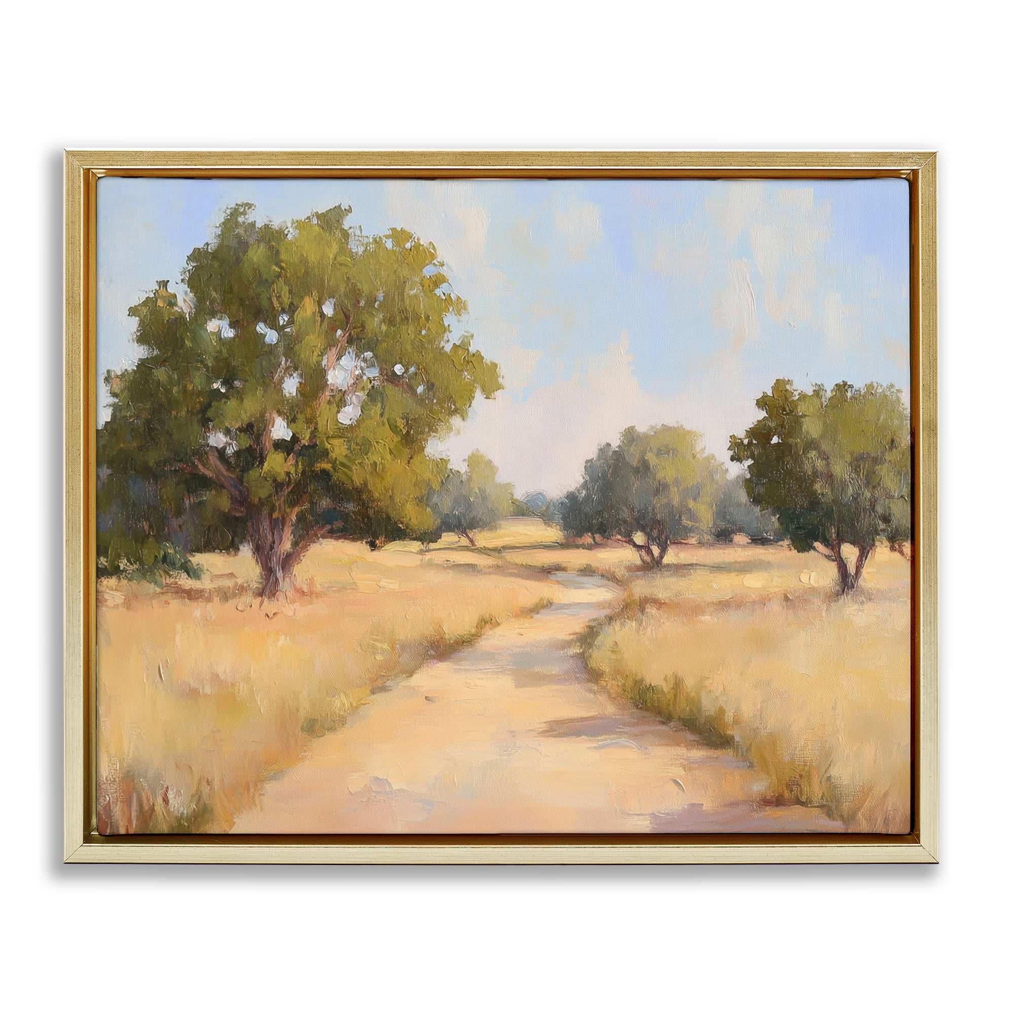 Stupell Industries BT-799-FFG-24X30 Getting Lost Natural Field Gold Framed Floater Canvas Wall Art By Petal Prints Design 31 x 25