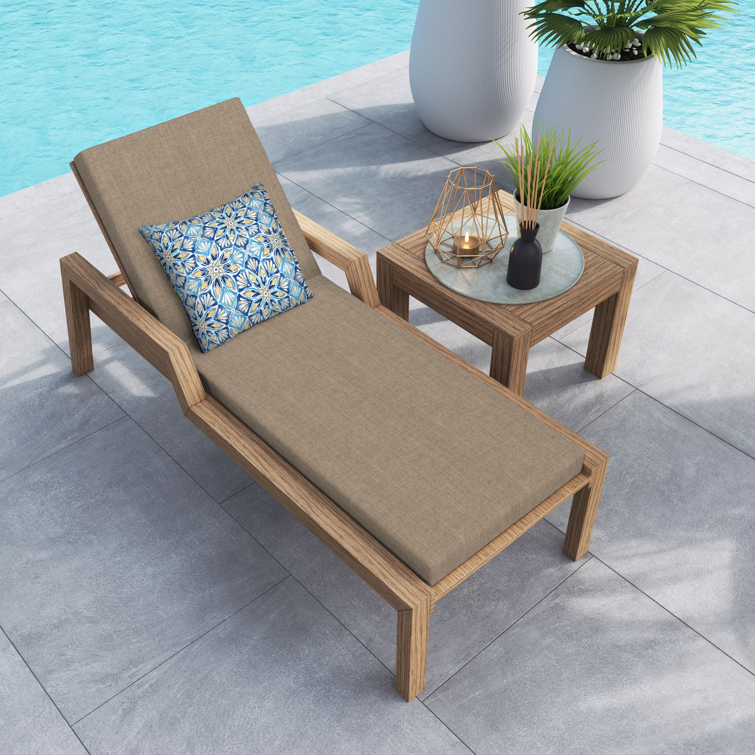 Abaco White Sand Sunbrella Lounge Chair Cushions + Reviews