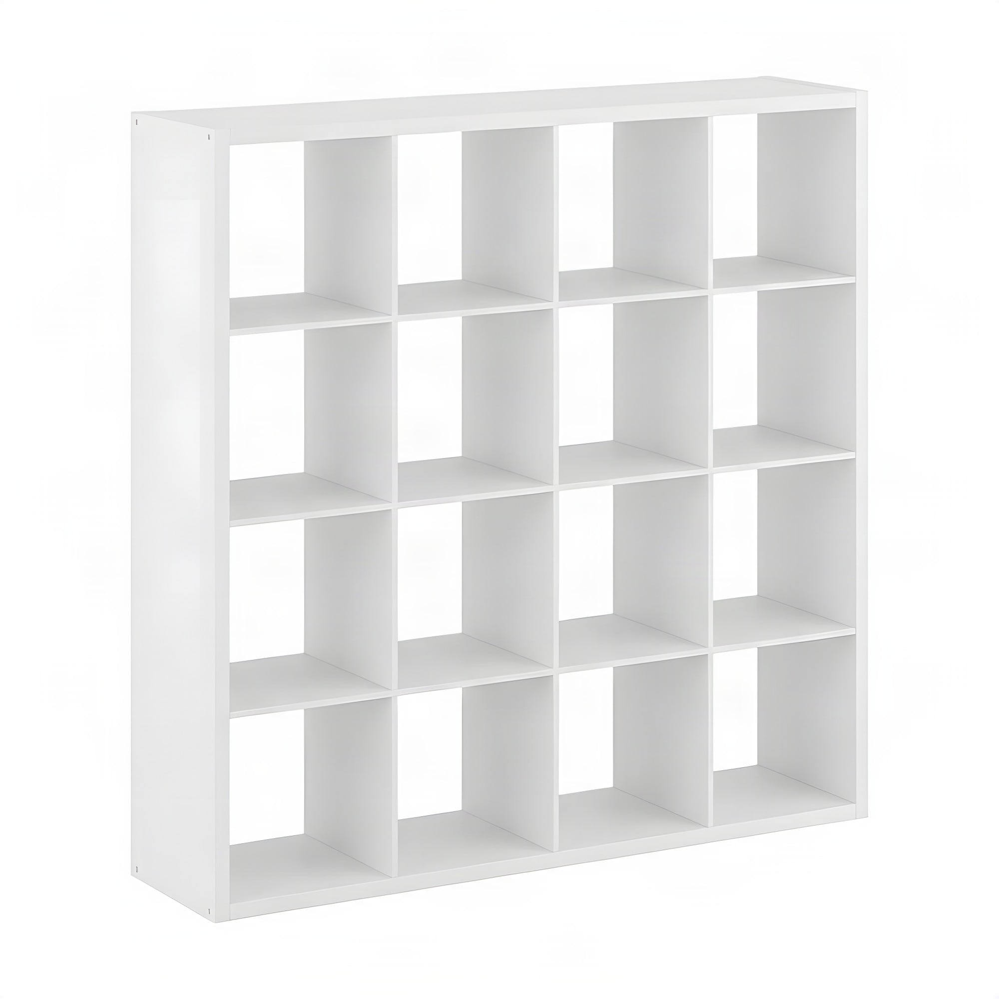 FurniFact White Engineered Wood Storage Cabinet with 16 Open-Back