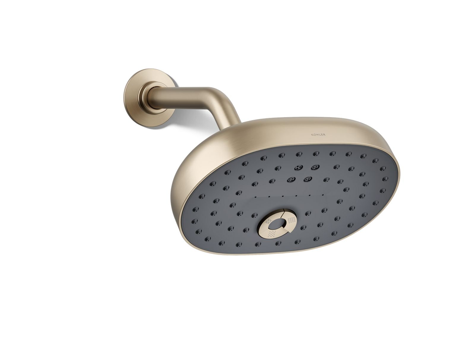 KOHLER 26290-BV Statement 3 -Spray Vibrant Brushed Bronze 7.94-in Fixed High Pressure Shower Head 2.5 GPM