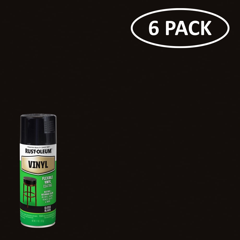 Rust-Oleum 1909830SOS Specialty Vinyl 6 -Pack Gloss Black Spray paint ( NET WT. 11-oz )