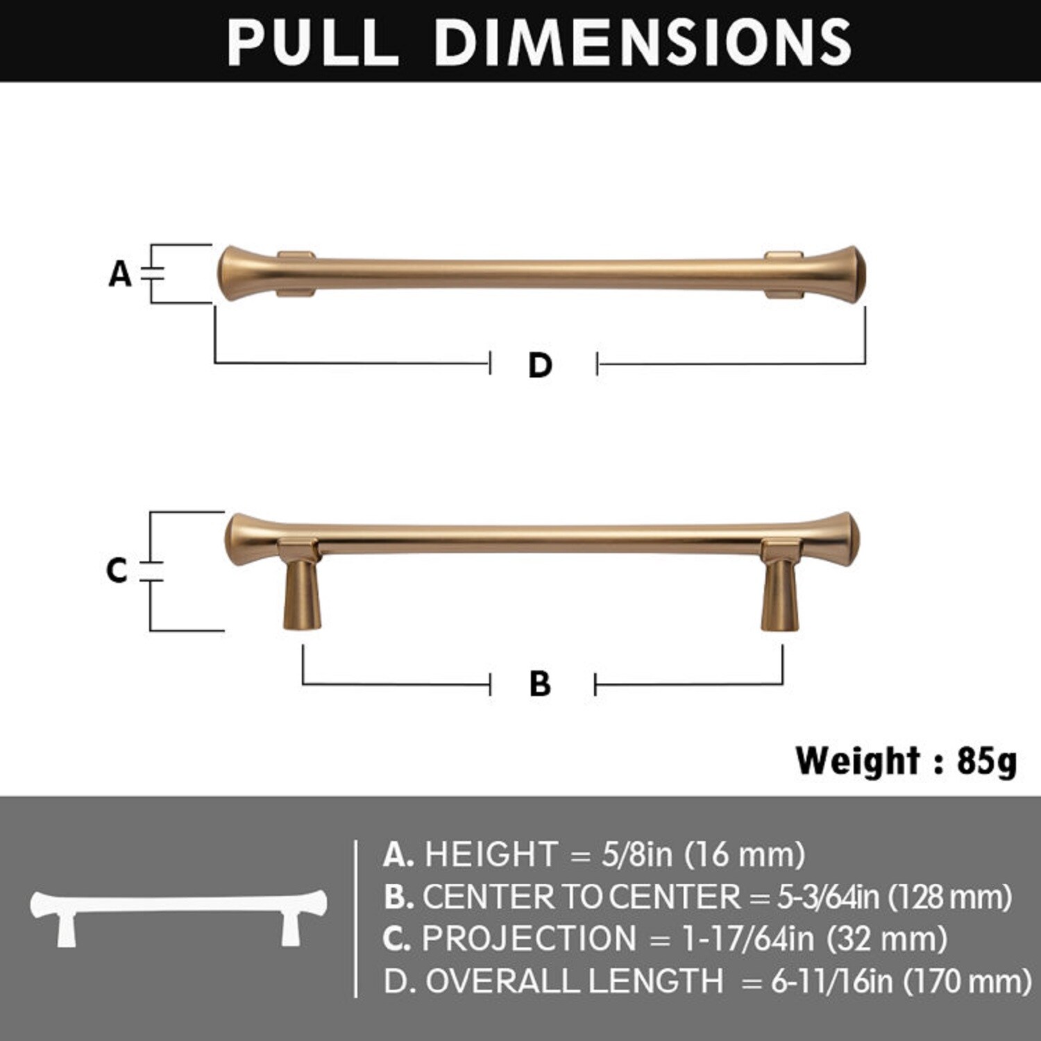 Miaokesen 6652CB-128 Cabinet-Pulls - View #2