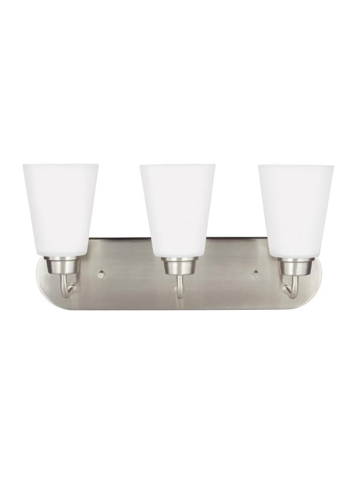 Generation Lighting 4415203EN3-962 Kerrville 18-in 3 -Light Brushed Nickel Transitional Vanity light