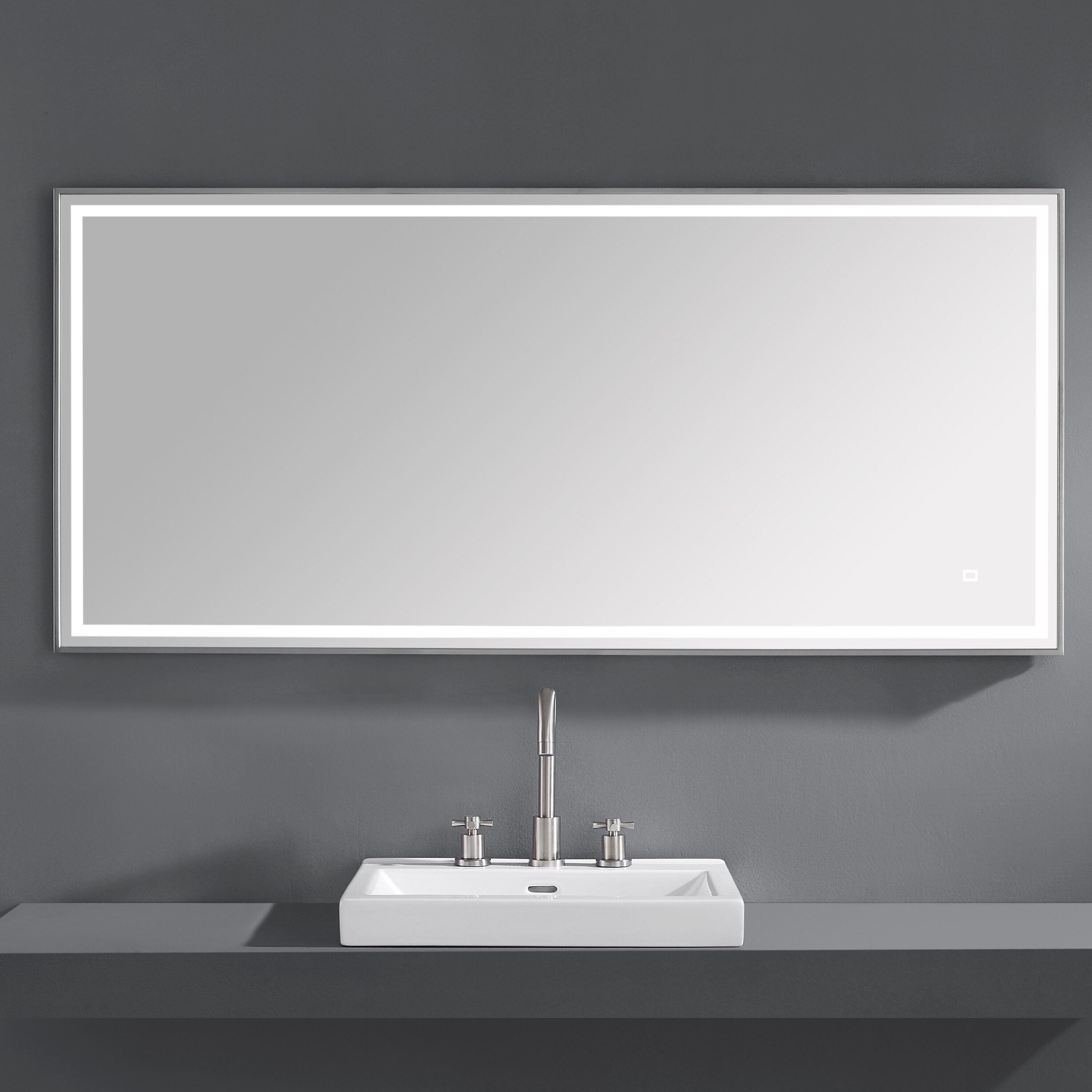 Rectangular Stainless Steel LED Bathroom Vanity Mirror