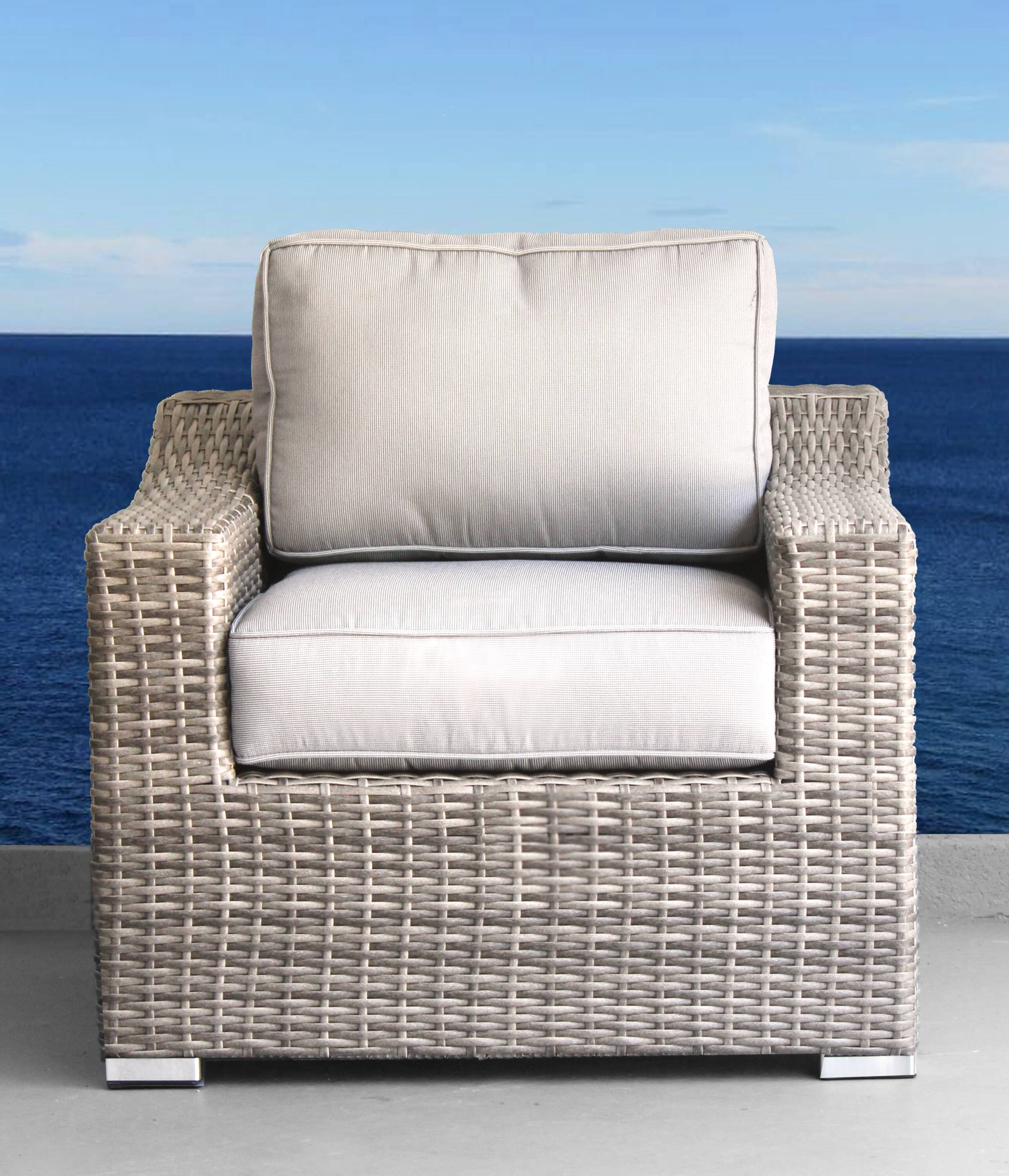 Living Source International CM-5111 Patio Square Wicker Outdoor Balcony Table 33-in W x 33-in L