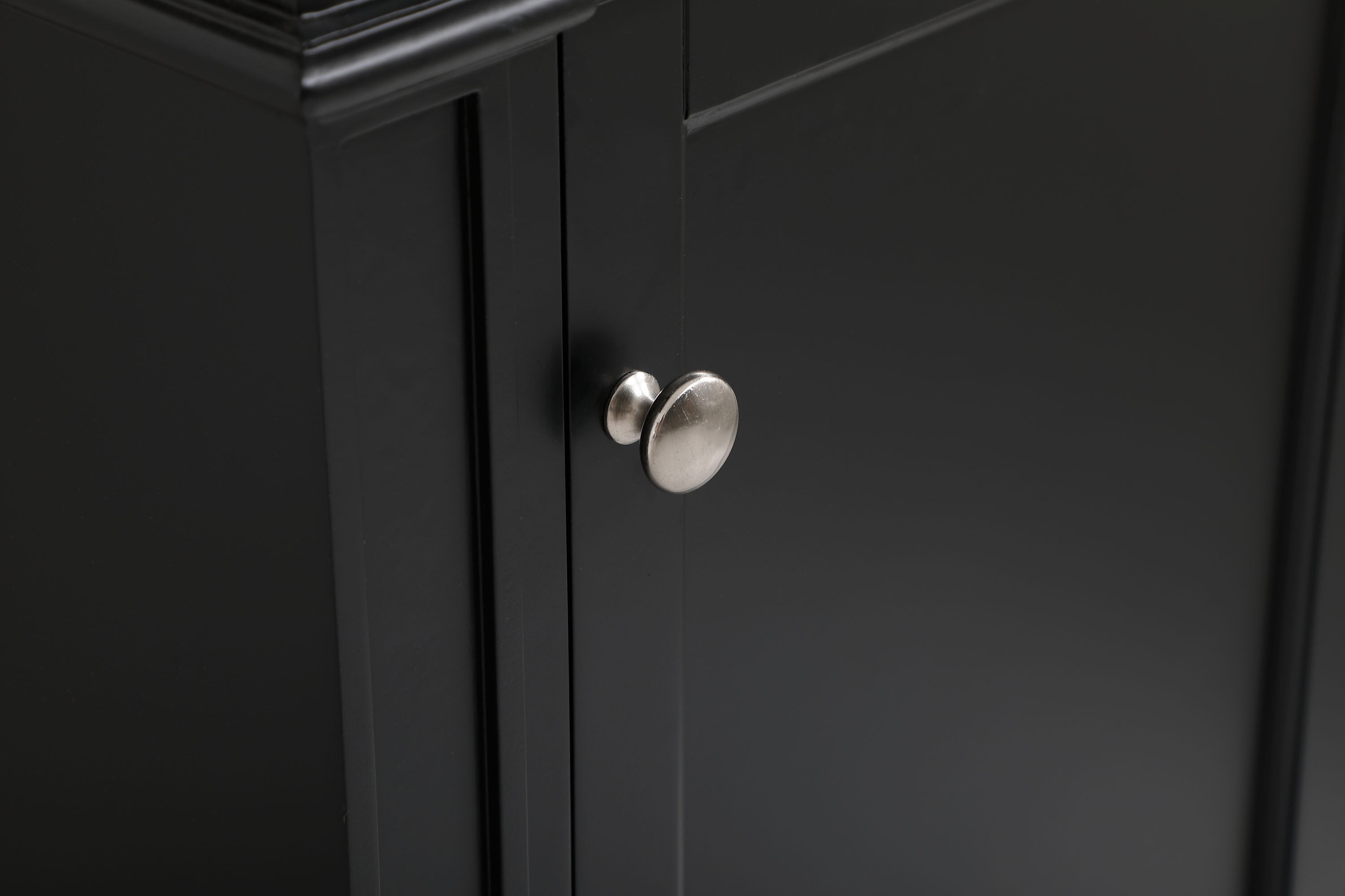 Black Marble Top Single Sink Vanity with Porcelain Basin