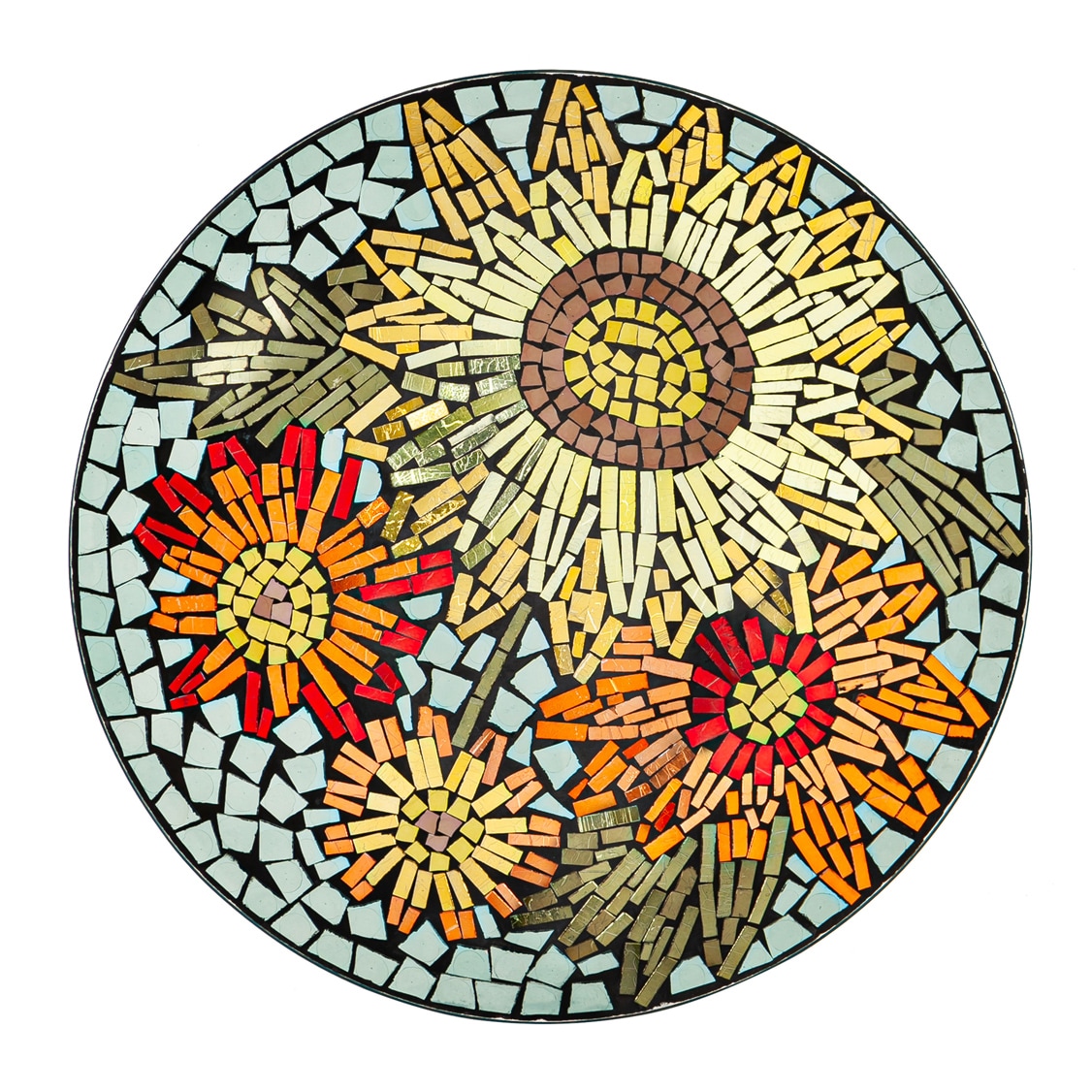 Evergreen 2GB7020 2.56-in H Multi-color Glass Birdbath bowl