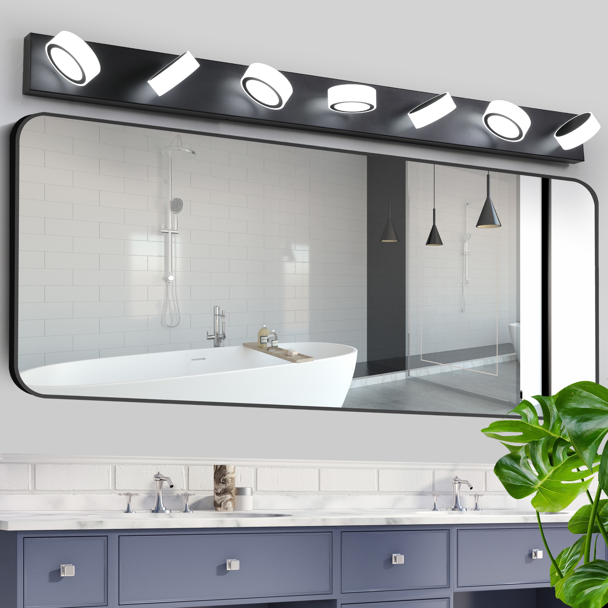 Sunrinx 52-in 7 Light Black Integrated LED