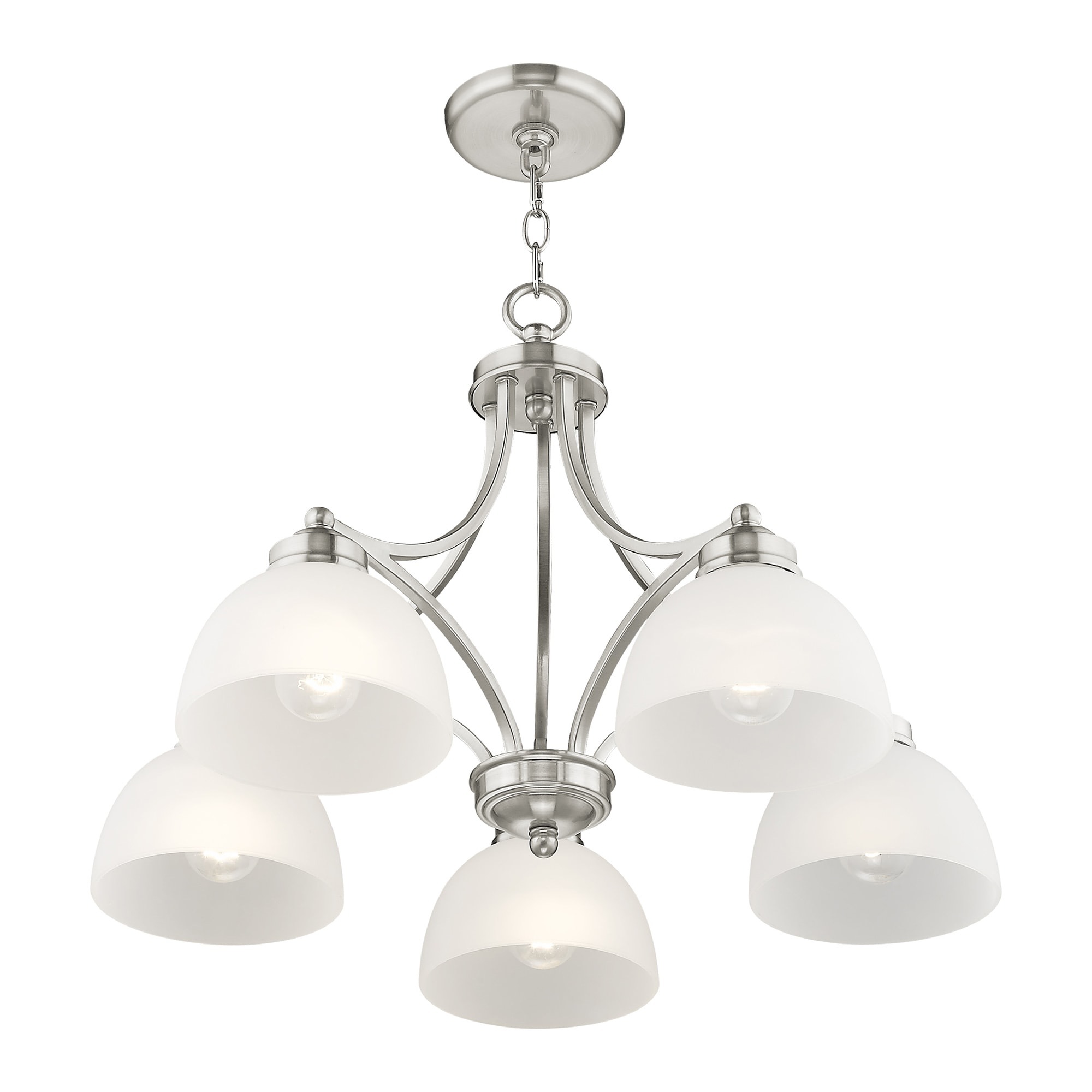 Somerset Elegance 5-Light Chandelier in Brushed Nickel with Satin Glass