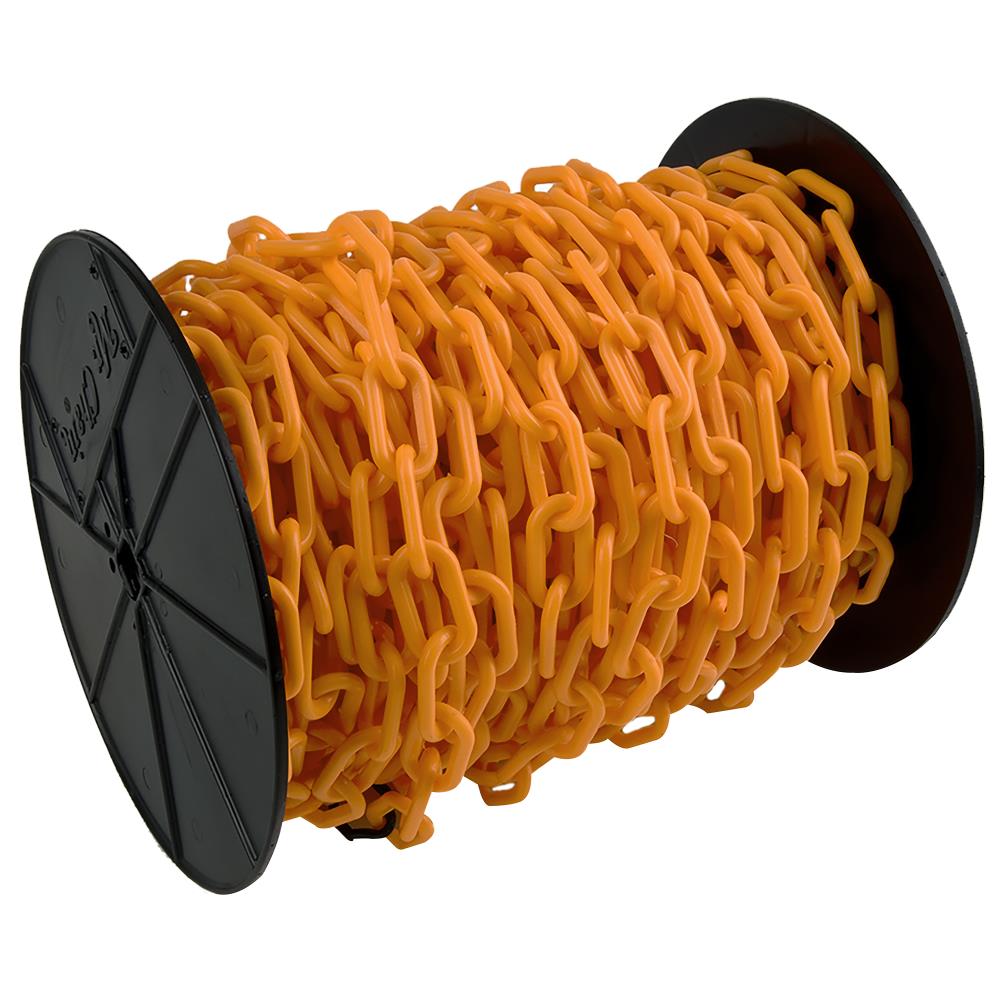 Mr. Chain 30112 1.5 in (#6, 38Mm) X 200 Ft Safety Orange Plastic Barrier Chain On A Reel