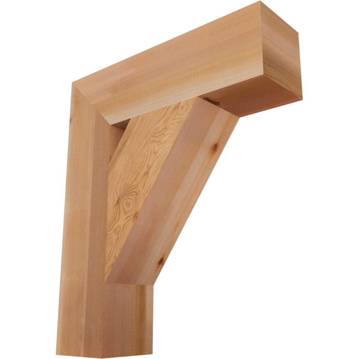 Ekena Millwork BKT06X22X26TRA05SWR Traditional block smooth 5-1/2-in x 22-in x 26-in Western red cedar Brown Wood Standard bracket