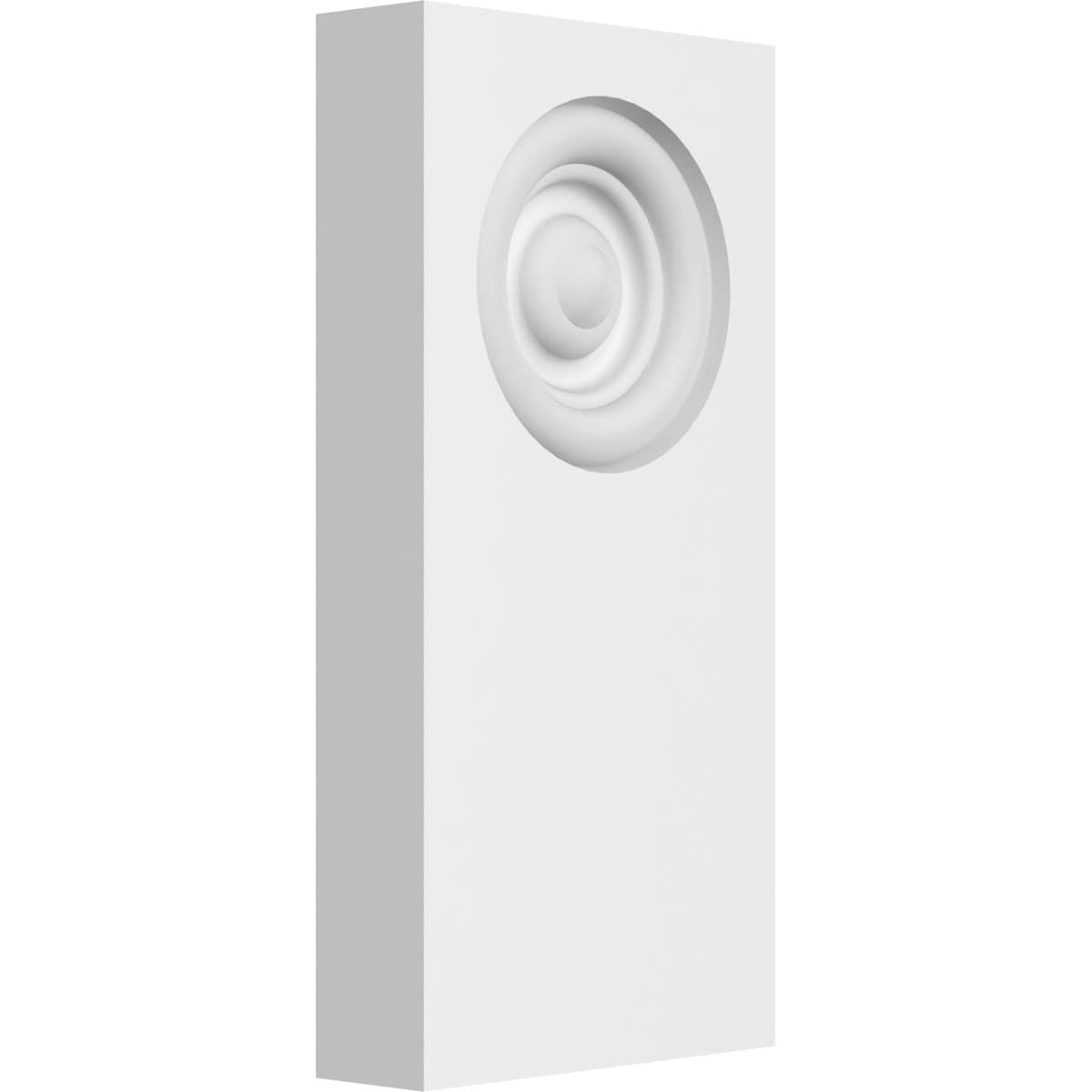 Ekena Millwork PBP035X070X100FOS02 Standard Foster Bullseye with Square Edge 3.5-Inches x 7-Inches Primed PVC Plinth