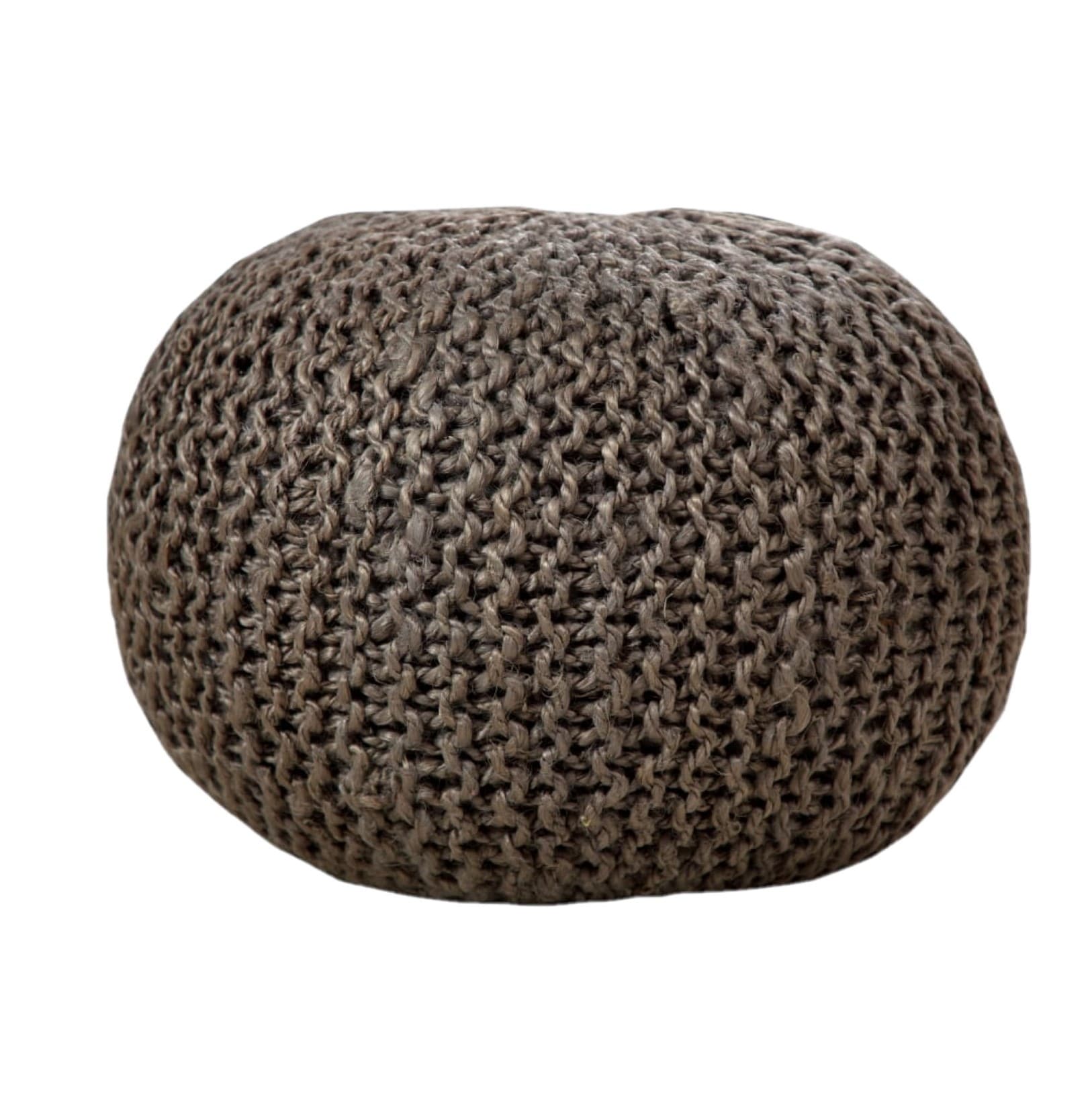 Timberbrook JUTP004CK Jute Coastal Grey Jute Pouf Ottoman