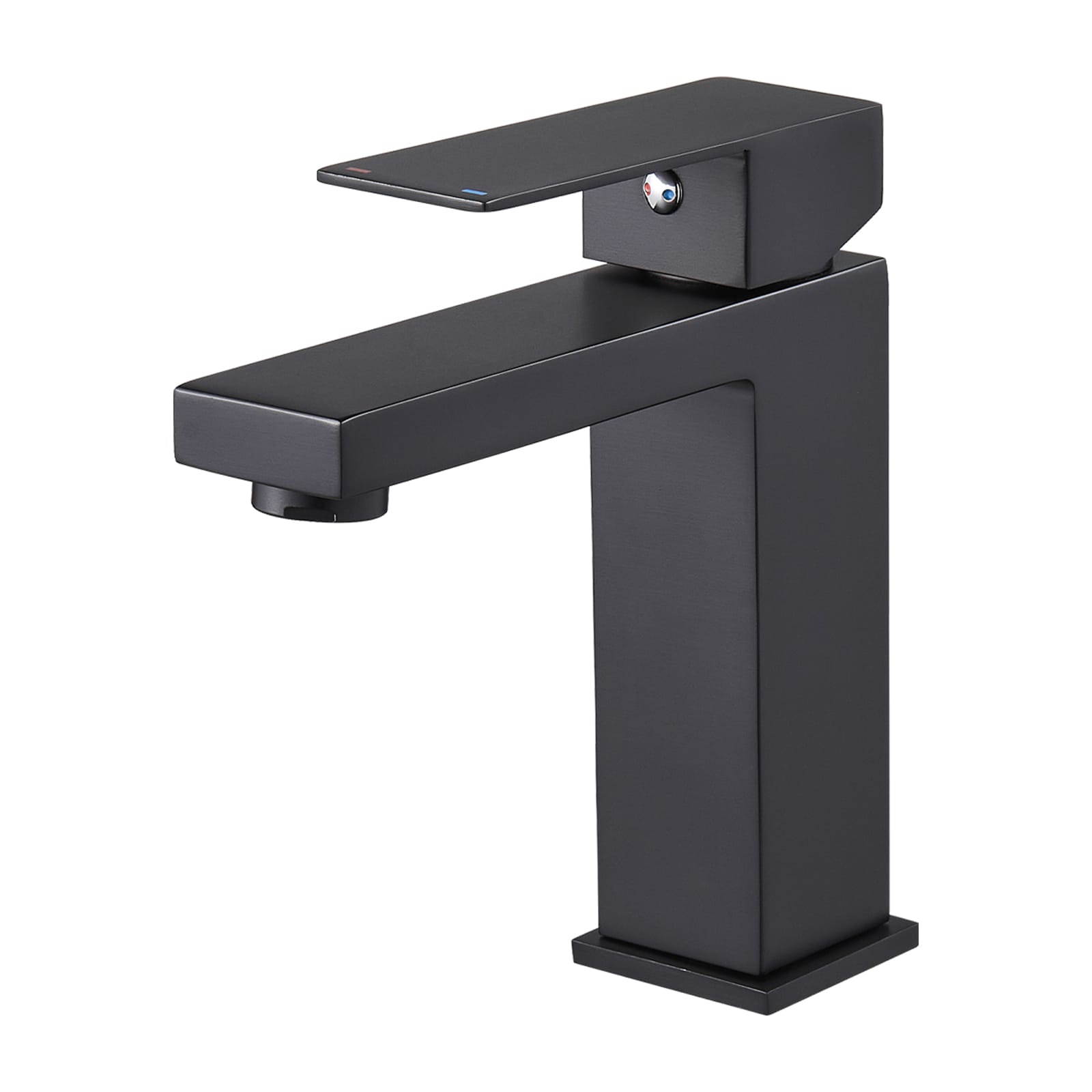 Cobbe LSBFQ0301B Black Single hole 1-handle Low-arc Residential Handle Bathroom Sink Faucet