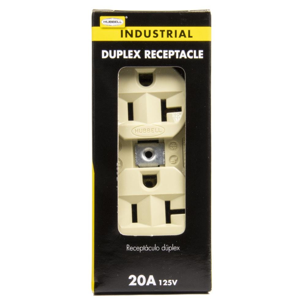Hubbell 20-Amp 125-Volt Industrial Duplex Outlet, Ivory in the Electrical  Outlets department at