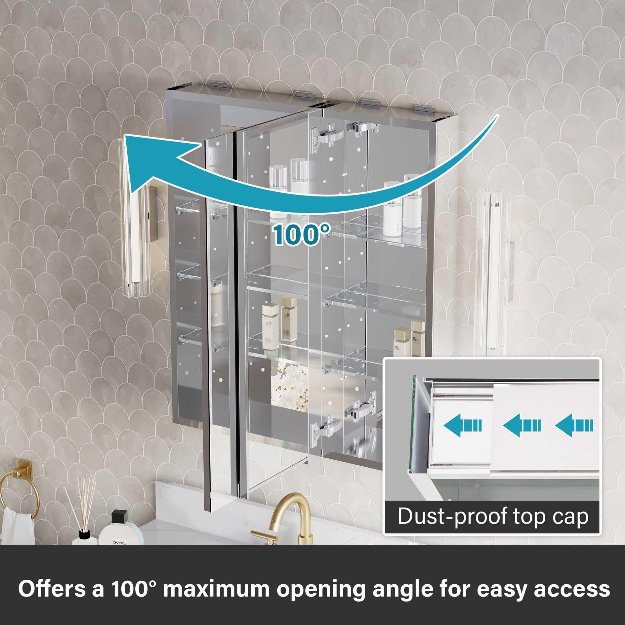 WELLFOR JRA16R12L32 Bathroom-Medicine-Cabinets - View #4