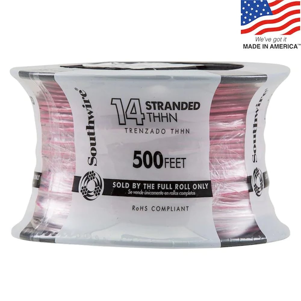 Southwire 500-ft 12-AWG Stranded Red Copper THHN Wire (By-the-roll