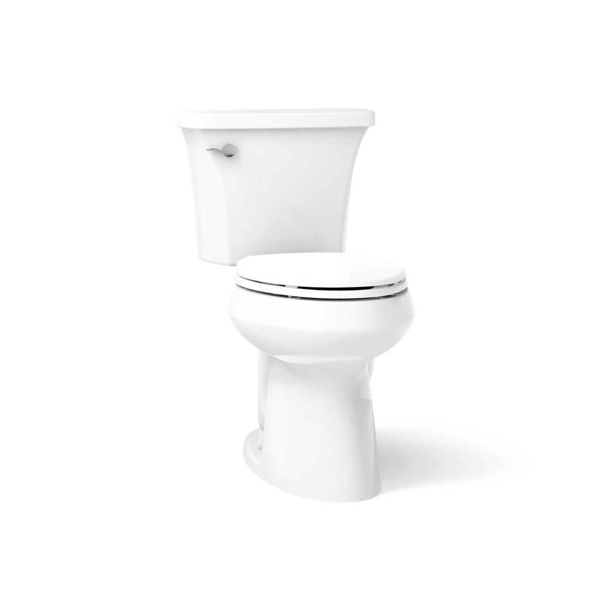 KOHLER K-78276-0 Highline White Elongated Chair height 12-in Rough-In WaterSense 1.28 GPF Single Slow Close Feature 2-piece Toilet