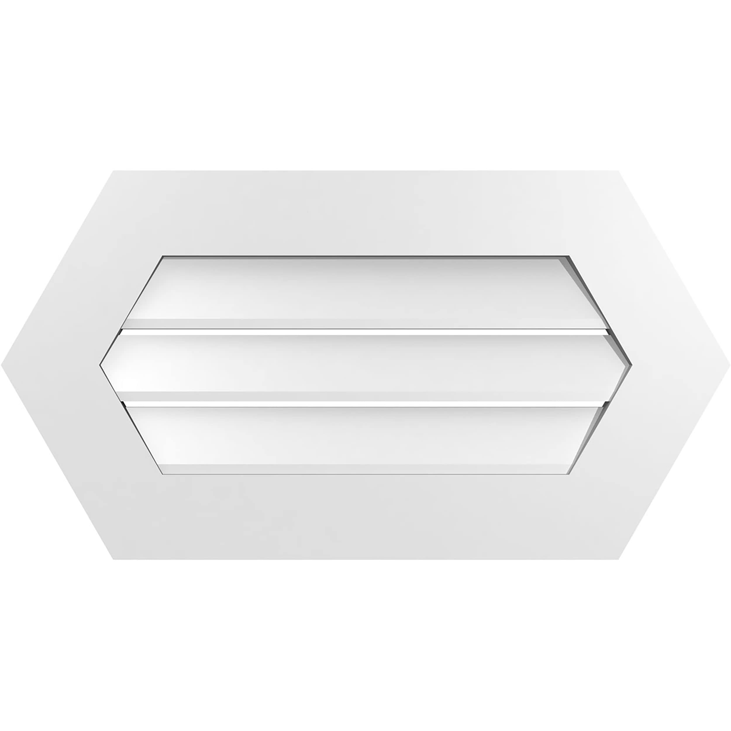 Ekena Millwork GVPHP30X1601SF 30-Inches x 16-Inches Off-white Peaked PVC Gable Louver Vent