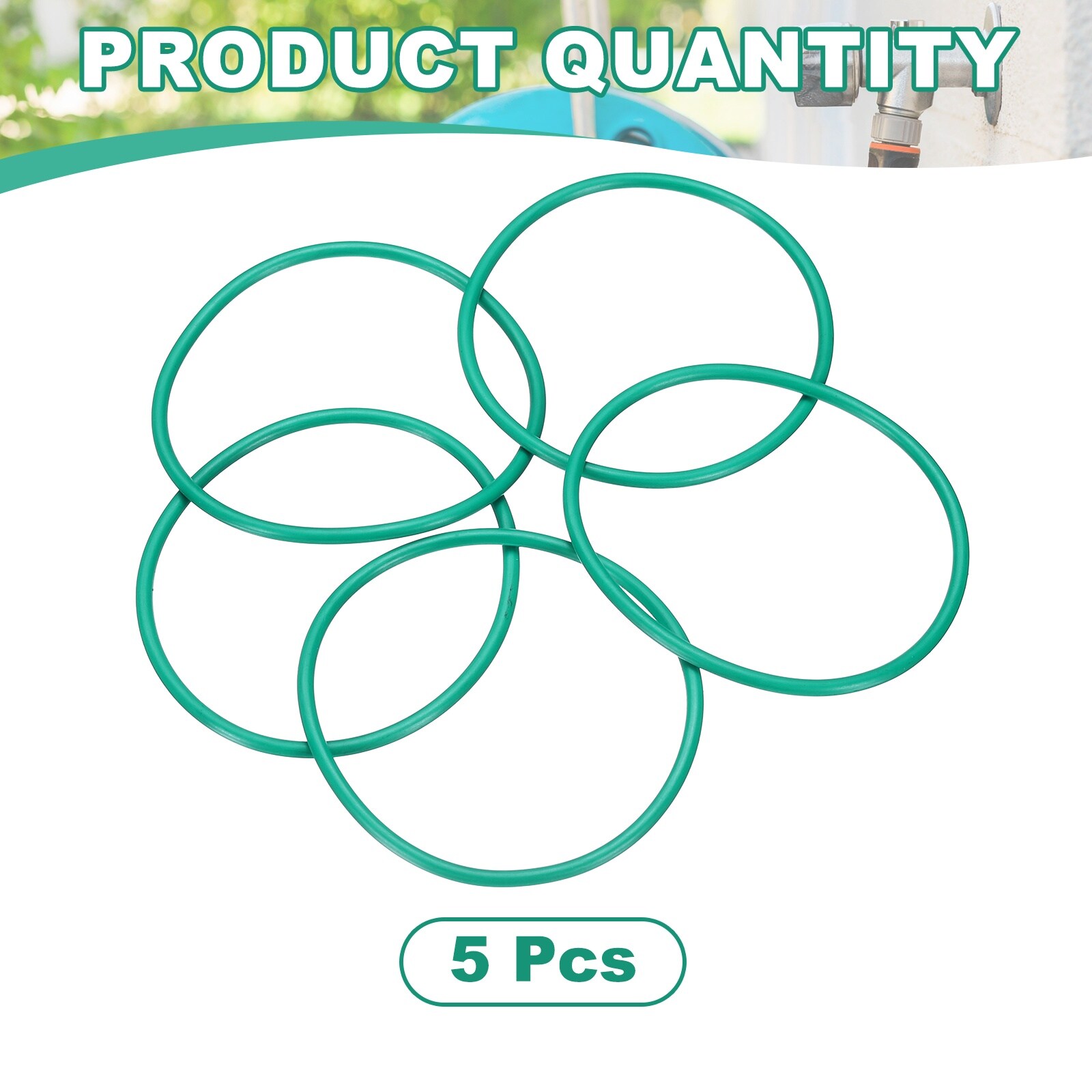 Harfington 5pcs Fluorine Rubber O-Rings 58mm OD 53.2mm ID 2.4mm Width ...