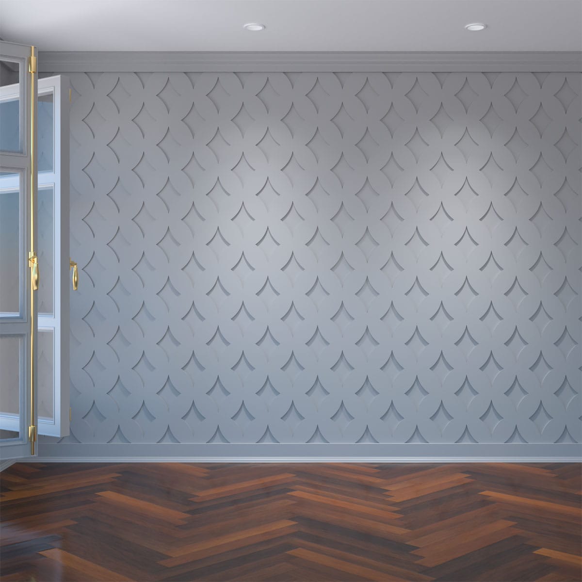 Ekena Millwork WALP12X12GSH 11-3/8-in x 11-3/8-in Smooth Paintable/Stainable White PVC Fretwork Wall Panel ( 0.90 )