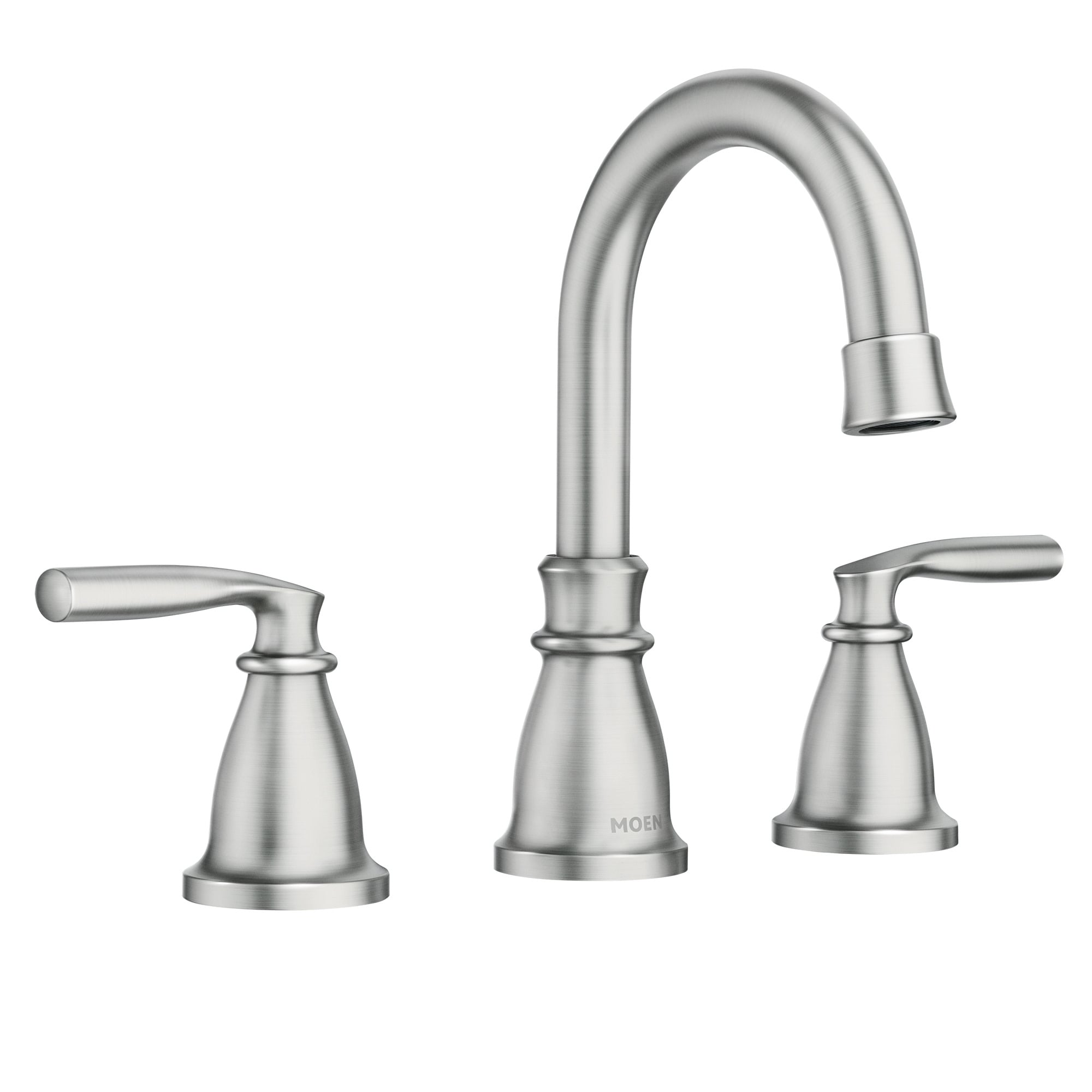 Moen 84539SRN Spot Resist Brushed Nickel Widespread 2-handle WaterSense High-arc Commercial/Residential Handle Bathroom Sink Faucet with Drain
