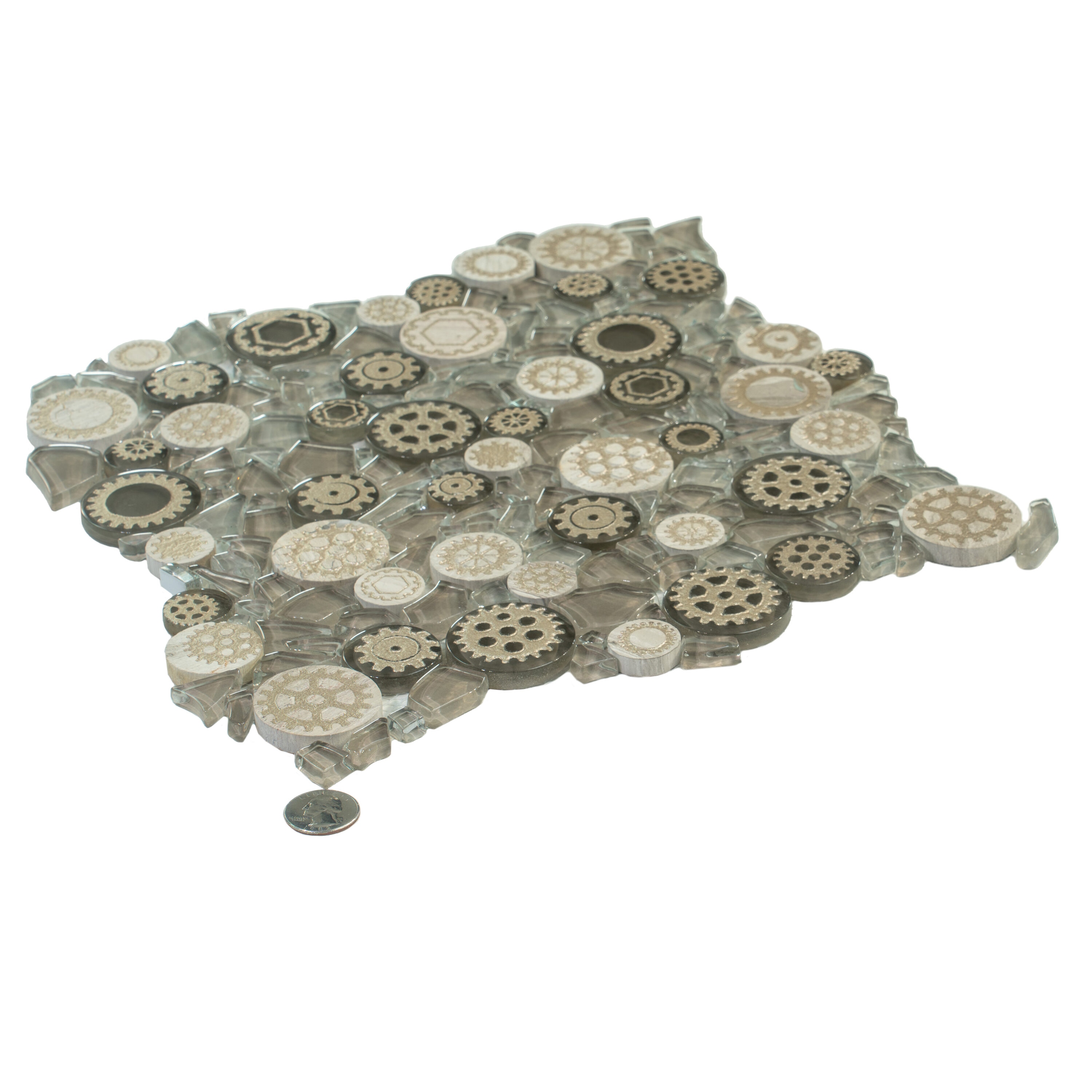 Apollo Tile Nirvana Brown 12-in x 12-in Glossy Glass Circular Patterned Wall Tile (4.67-sq. ft/ Carton)