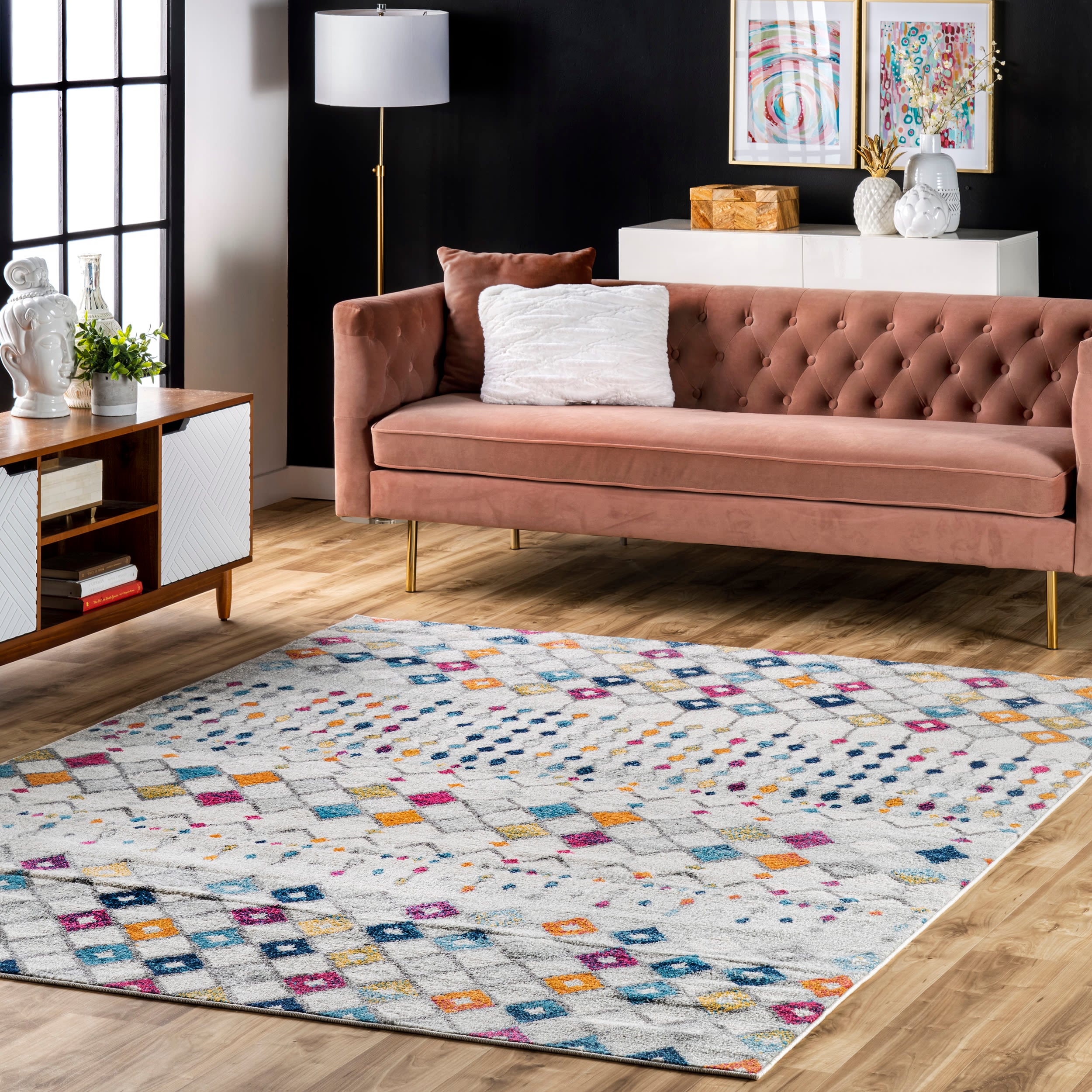 nuLOOM RZBD16D-8010 Blythe 8 x 10 (ft) Polypropylene Multi Rectangular Indoor Geometric Moroccan Area rug