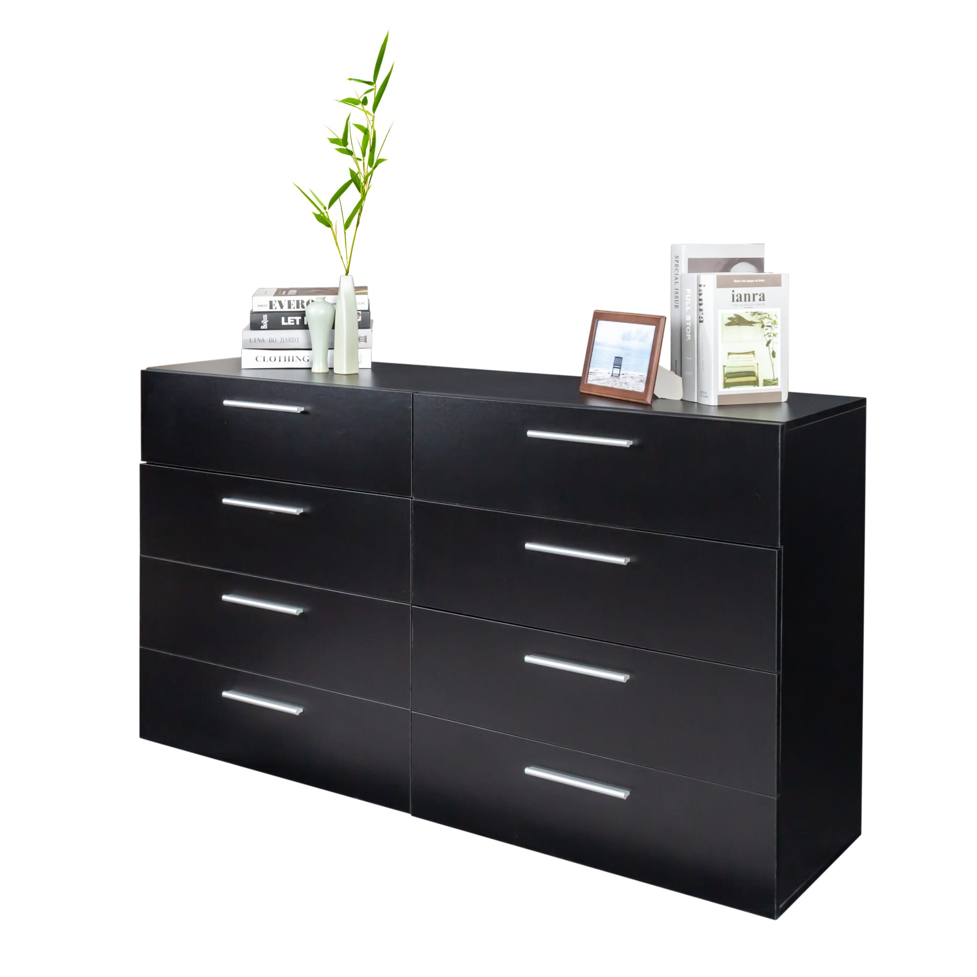 Winado LO1G52002142 Black Pine 8 -Drawer Standard dresser