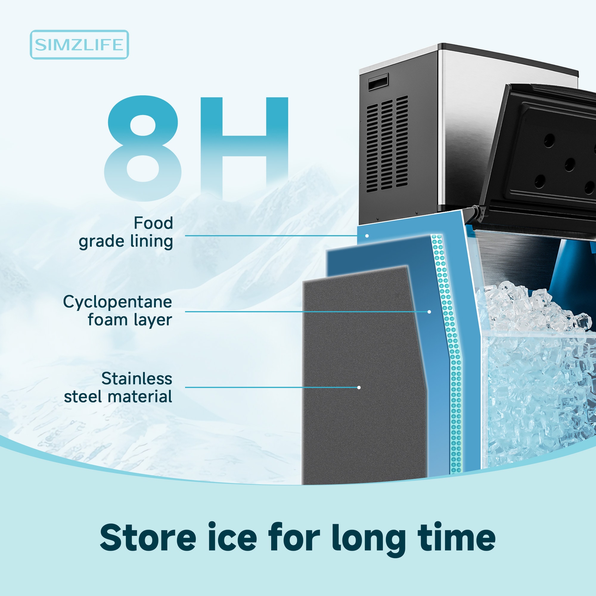 SIMZLIFE CIM-01 Commercial-Ice-Makers - View #4