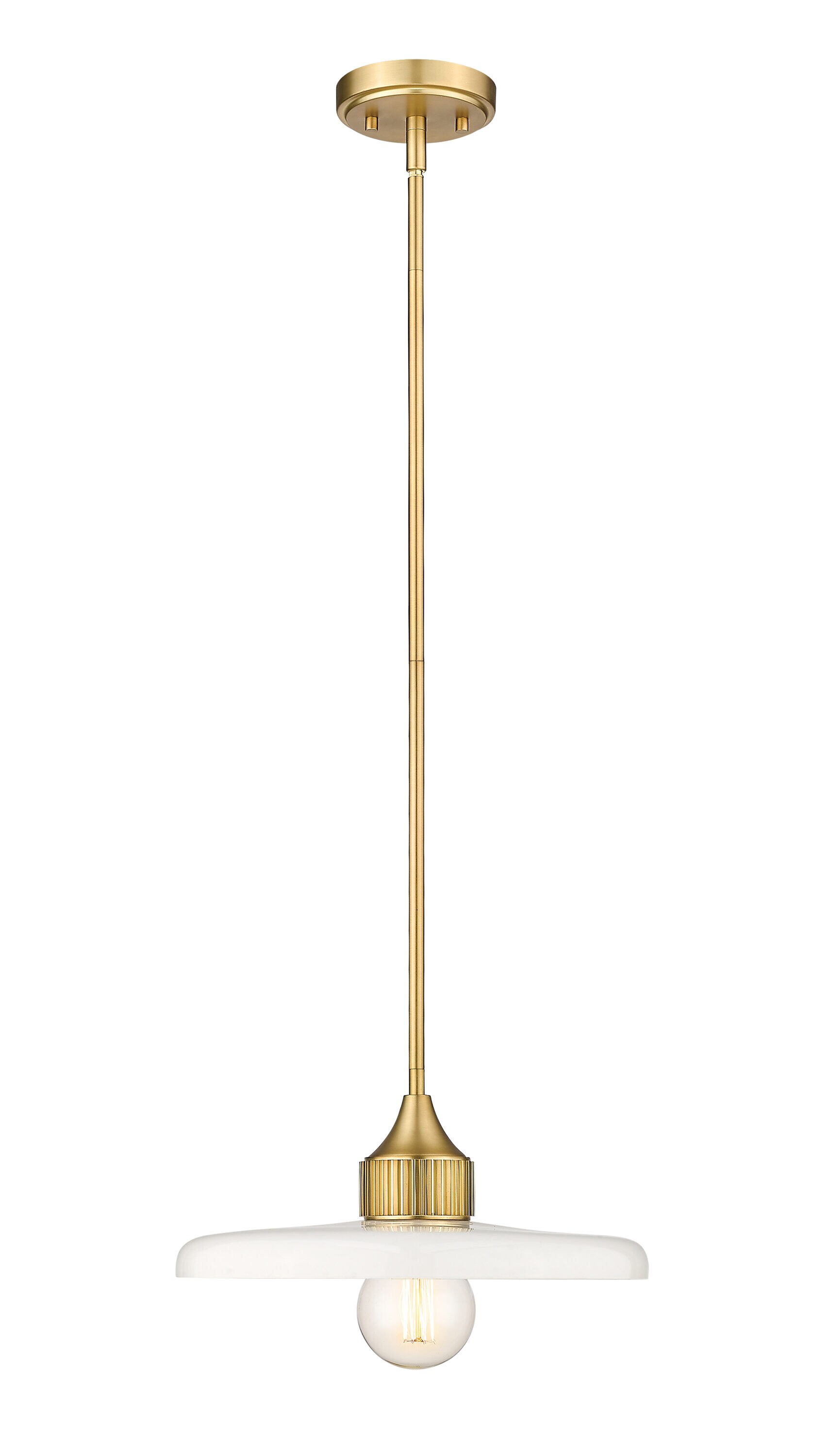 Z-Lite 820P14-OBR Paloma 1 -Light Olde Brass Modern/contemporary Opal glass Geometric Medium Hanging Pendant light