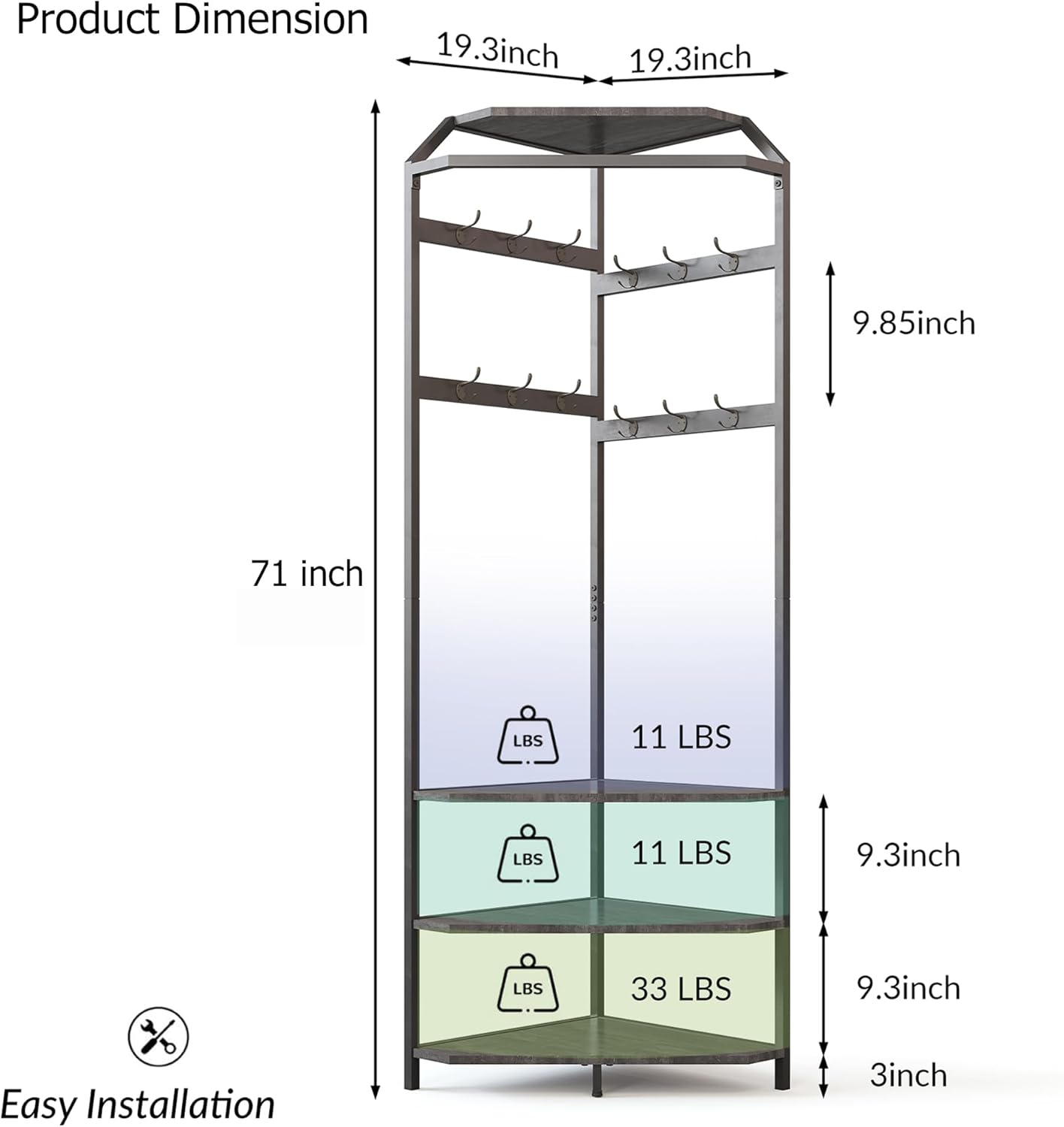 Qeetex DHZ-PHO-16OAXUNR Garment-Racks - View #3