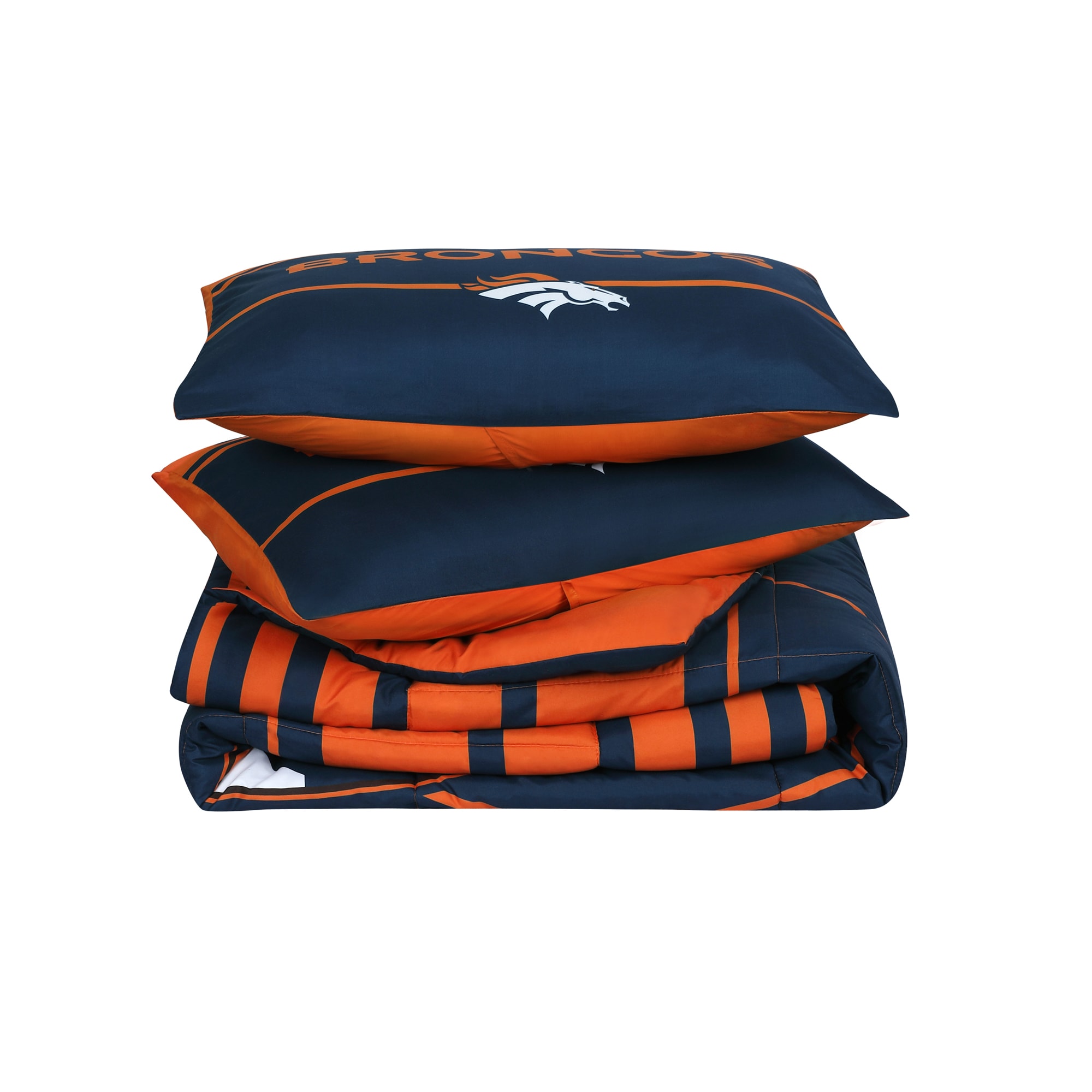 Cathay Sports Denver Broncos 3-Piece Orange/Broncos Navy Blue Full/Queen  Comforter Set in the Bedding Sets department at