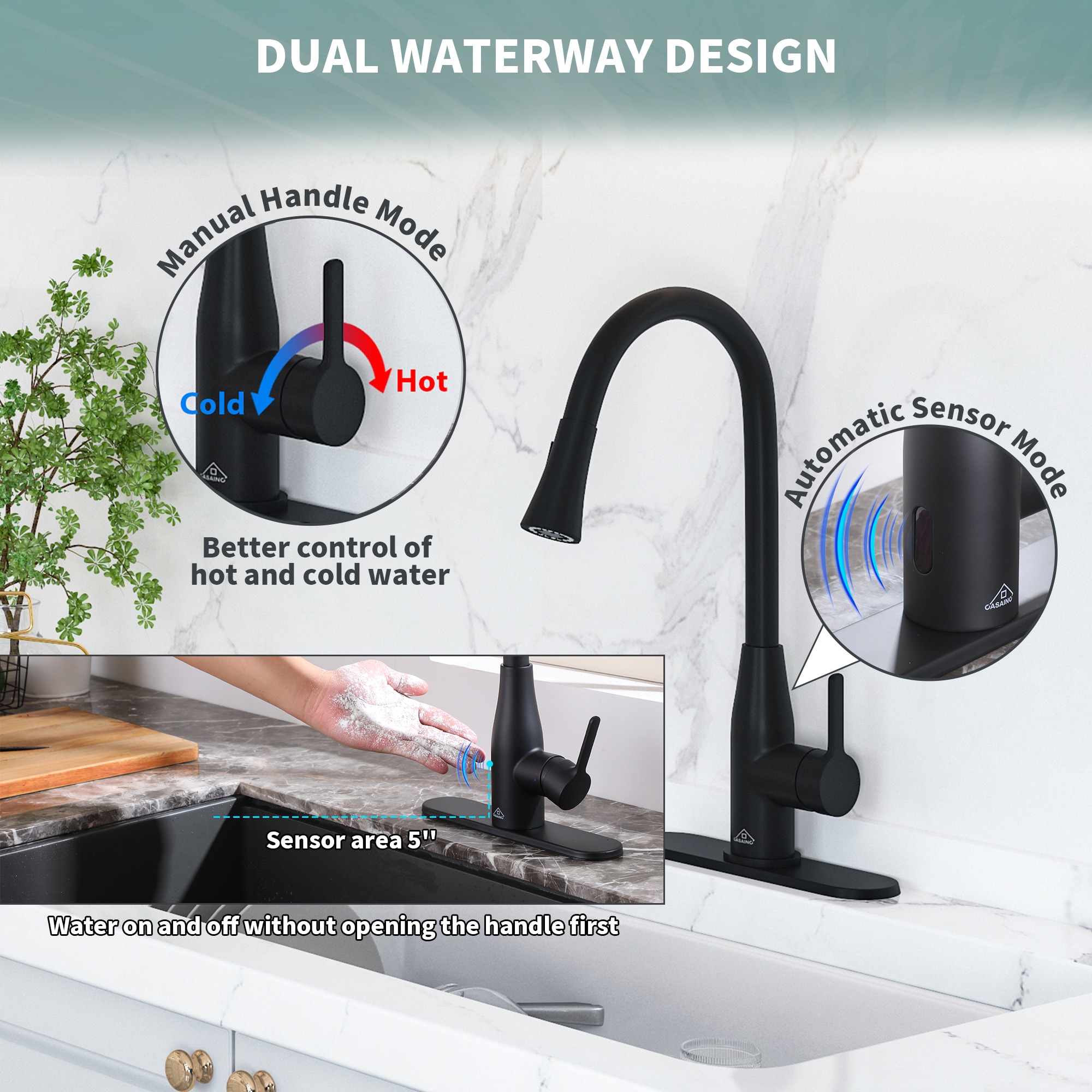Mondawe MD-D94-MB Kitchen-Faucets - View #6