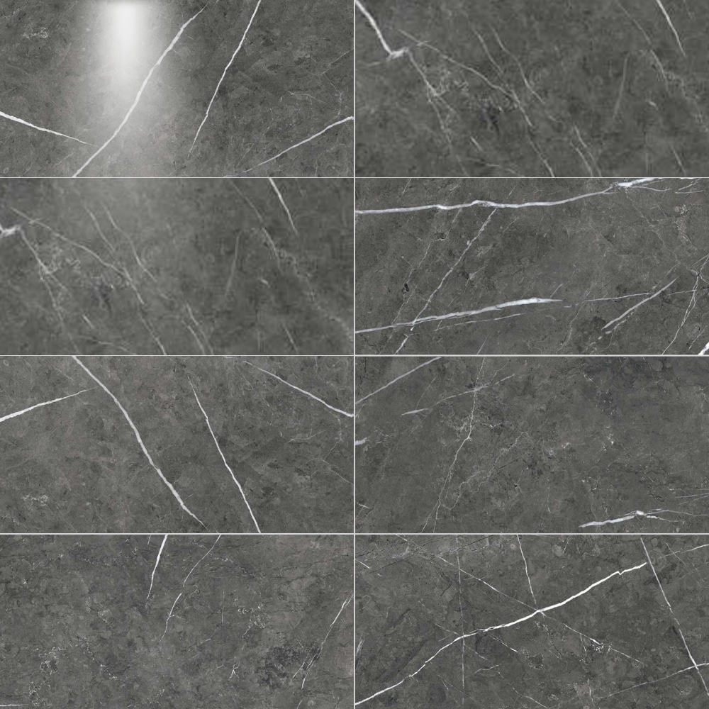 The Tile Life TTHEA1224GG Opera Gray 12-in x 24-in Glossy Porcelain Marble Look Floor and Wall Tile (11.62-sq. ft/ Carton)