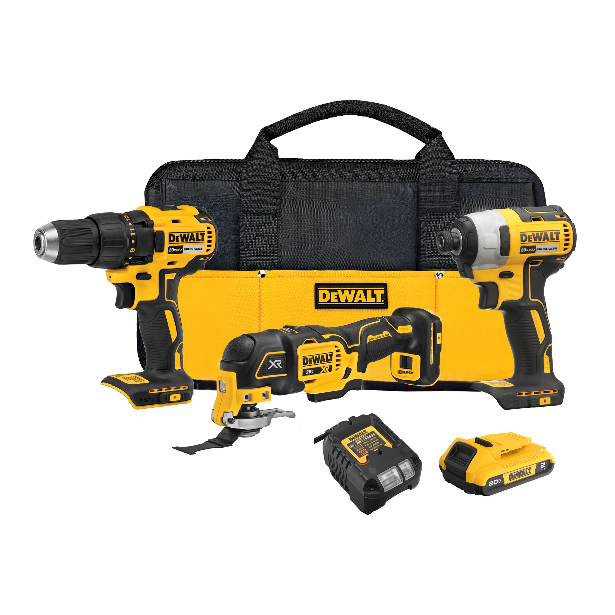DEWALT 20-volt max 3 -Tool Brushless Power Tool Combo Kit ( 3 -Batteries Included and Charger Included )