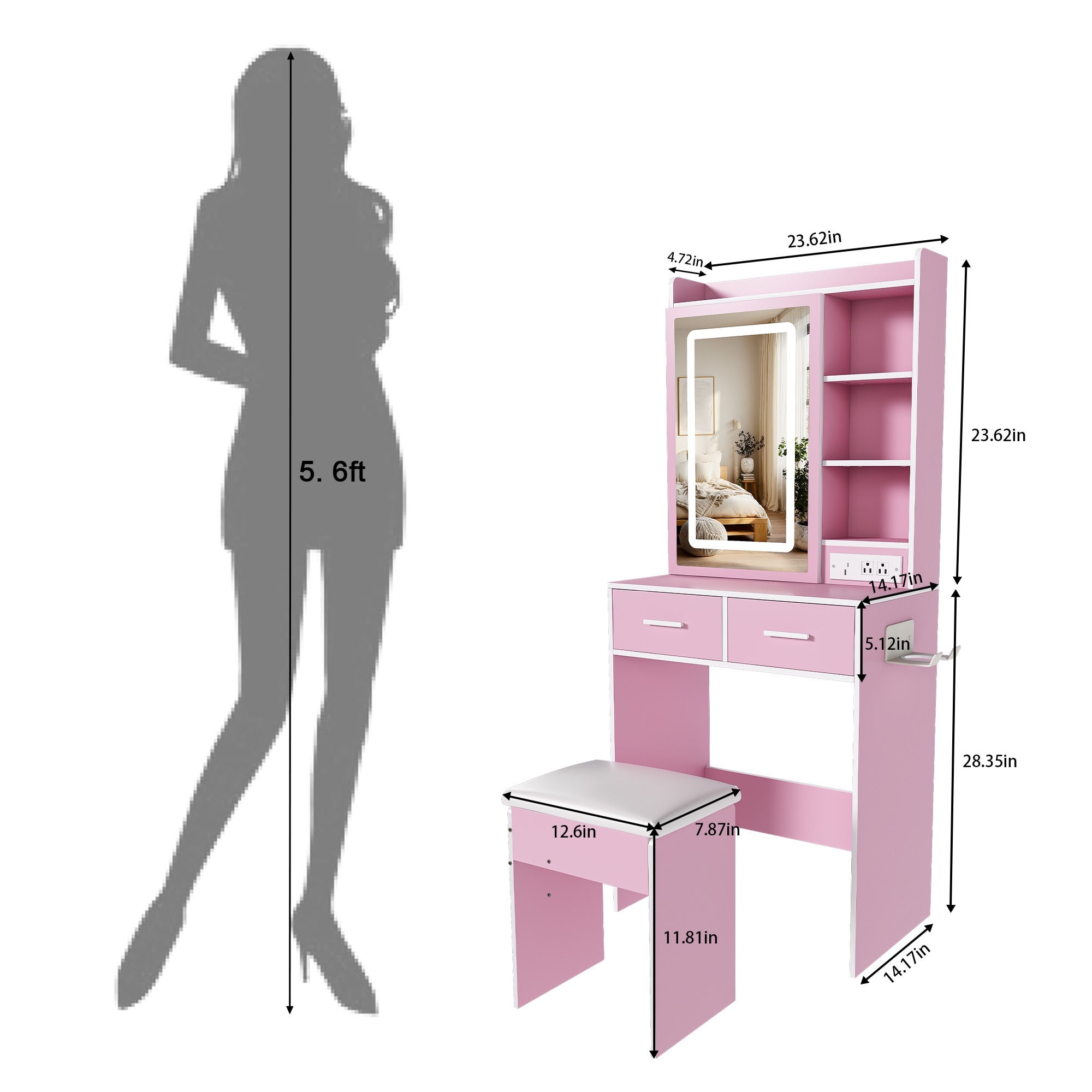 Vorene J-H7FB8RVCSEJD Bedroom-Vanities - View #4