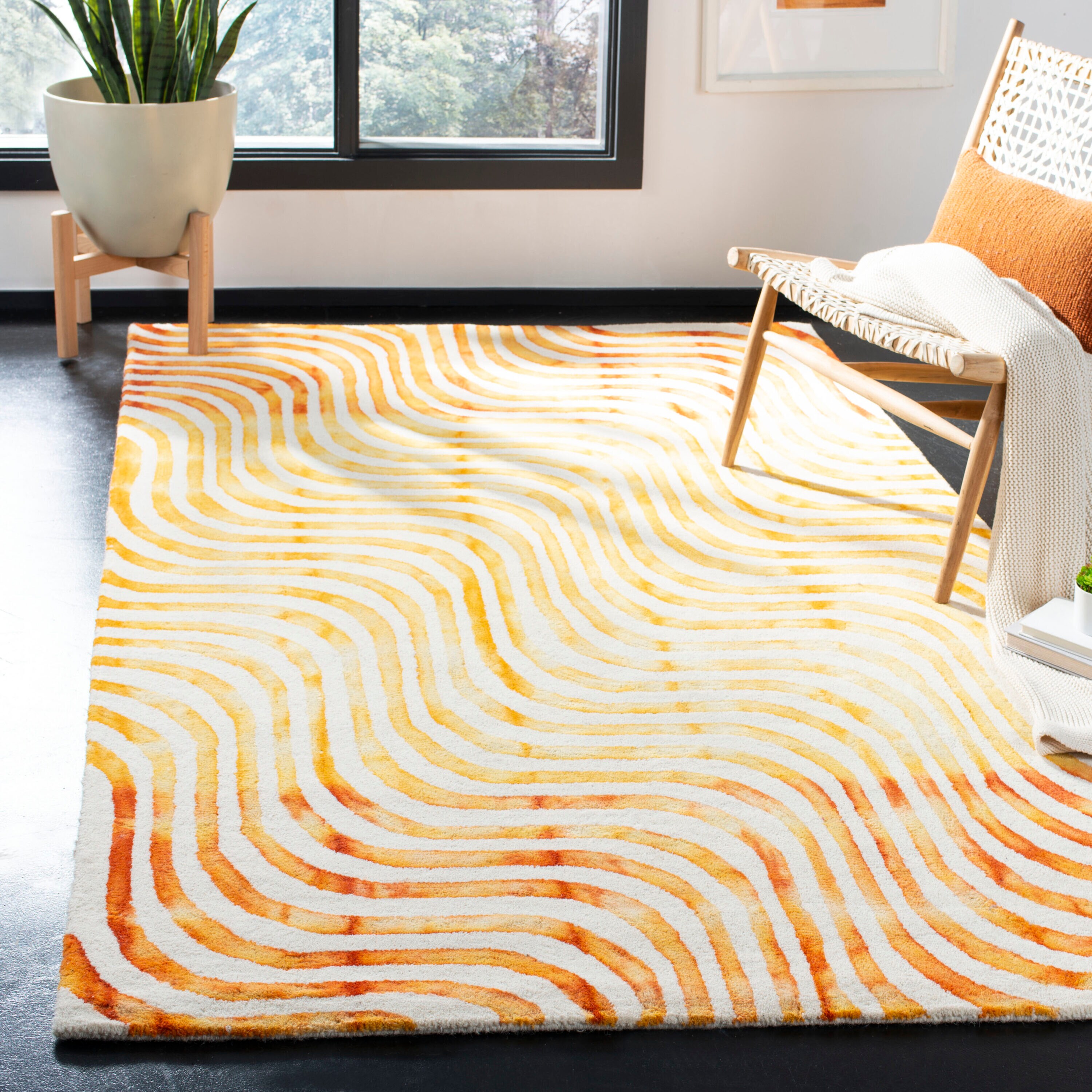  Dip Dye 822 Ivory/Terracotta Contemporary 5ft x 8ft Medium Rectangle Rug