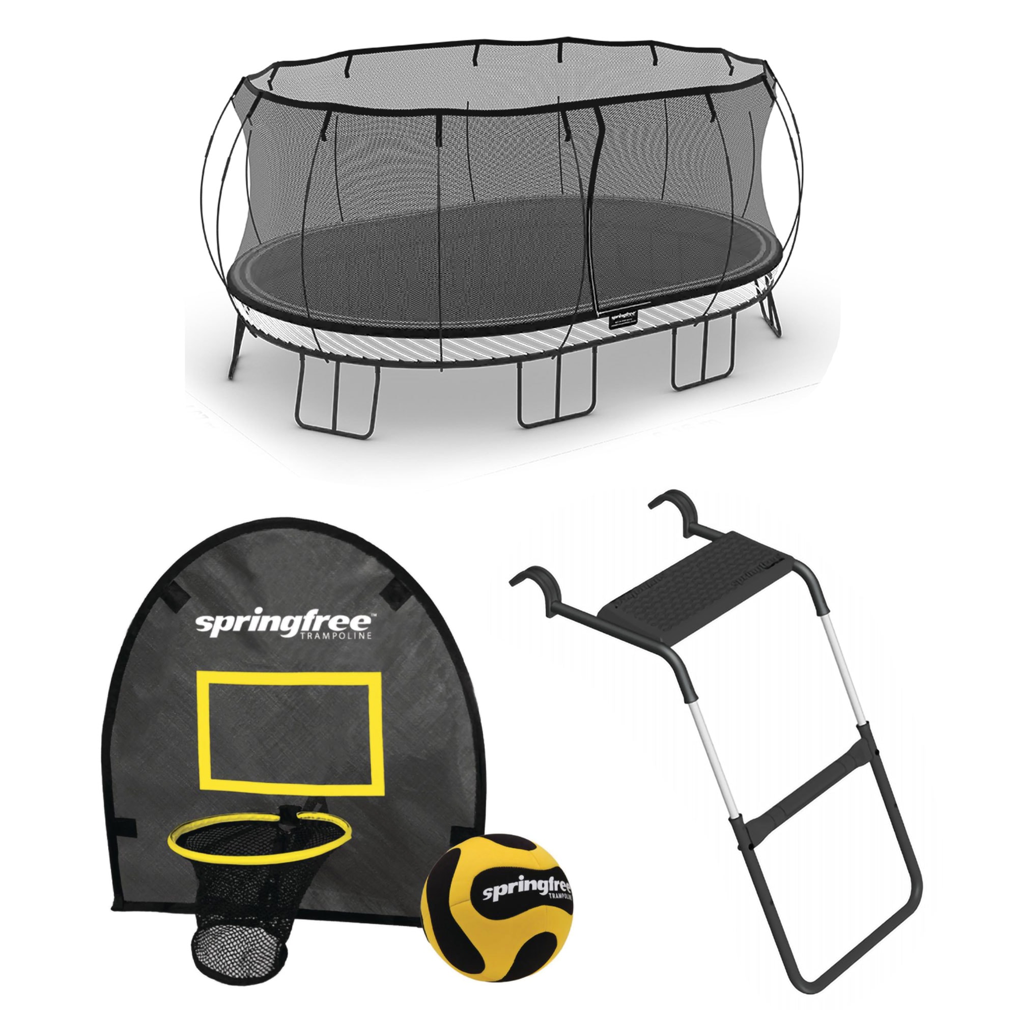 Springfree Trampoline 401418 19-ft Oval Backyard in Black