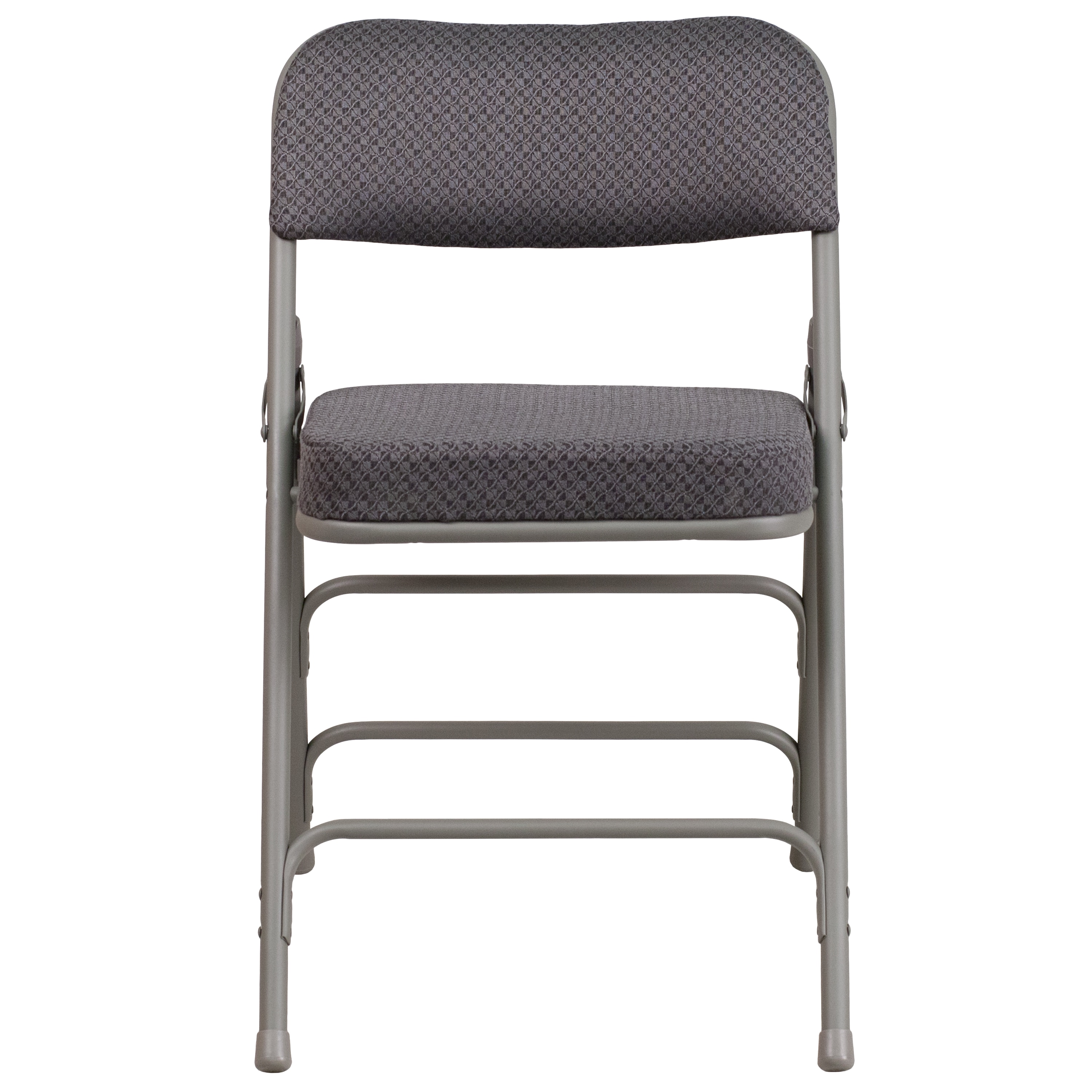 Ultra-Padded Gray Fabric Metal Folding Chair Set